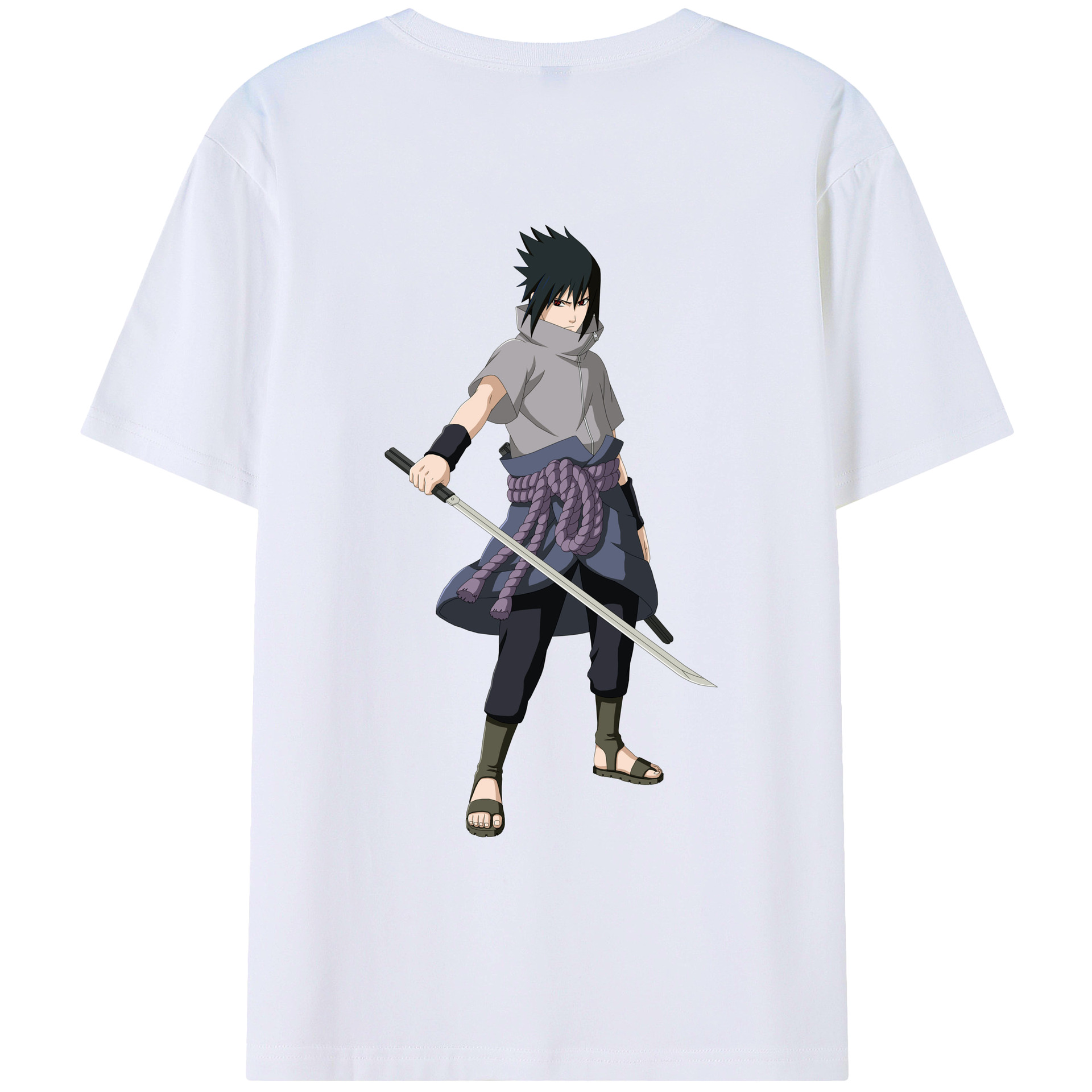 （画像用） NARUTO -ナルト- うちは サスケ Uchiha Sasuke レディース半袖Tシャツ(バックプリント)