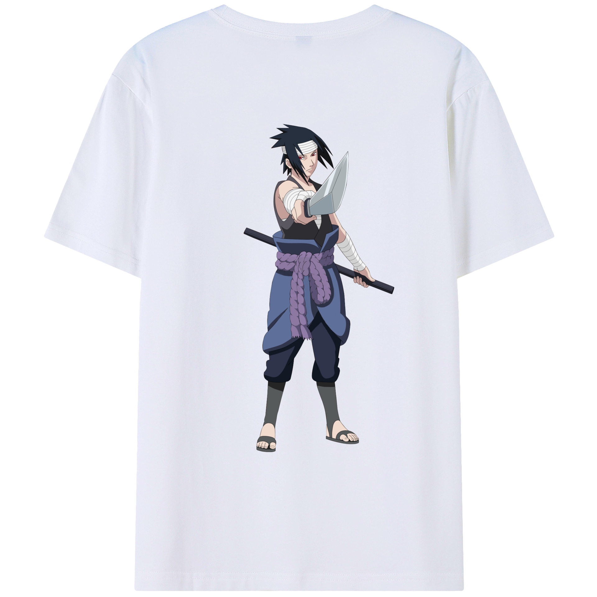 （画像用） NARUTO -ナルト- うちは サスケ Uchiha Sasuke レディース半袖Tシャツ(バックプリント)