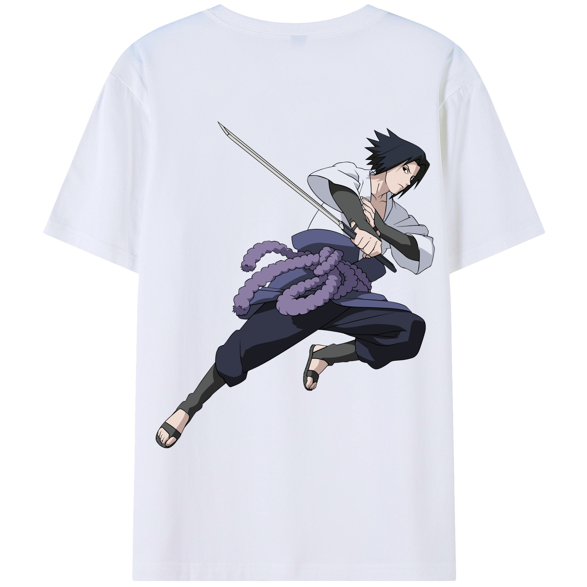 （画像用） NARUTO -ナルト- うちは サスケ Uchiha Sasuke レディース半袖Tシャツ(バックプリント)