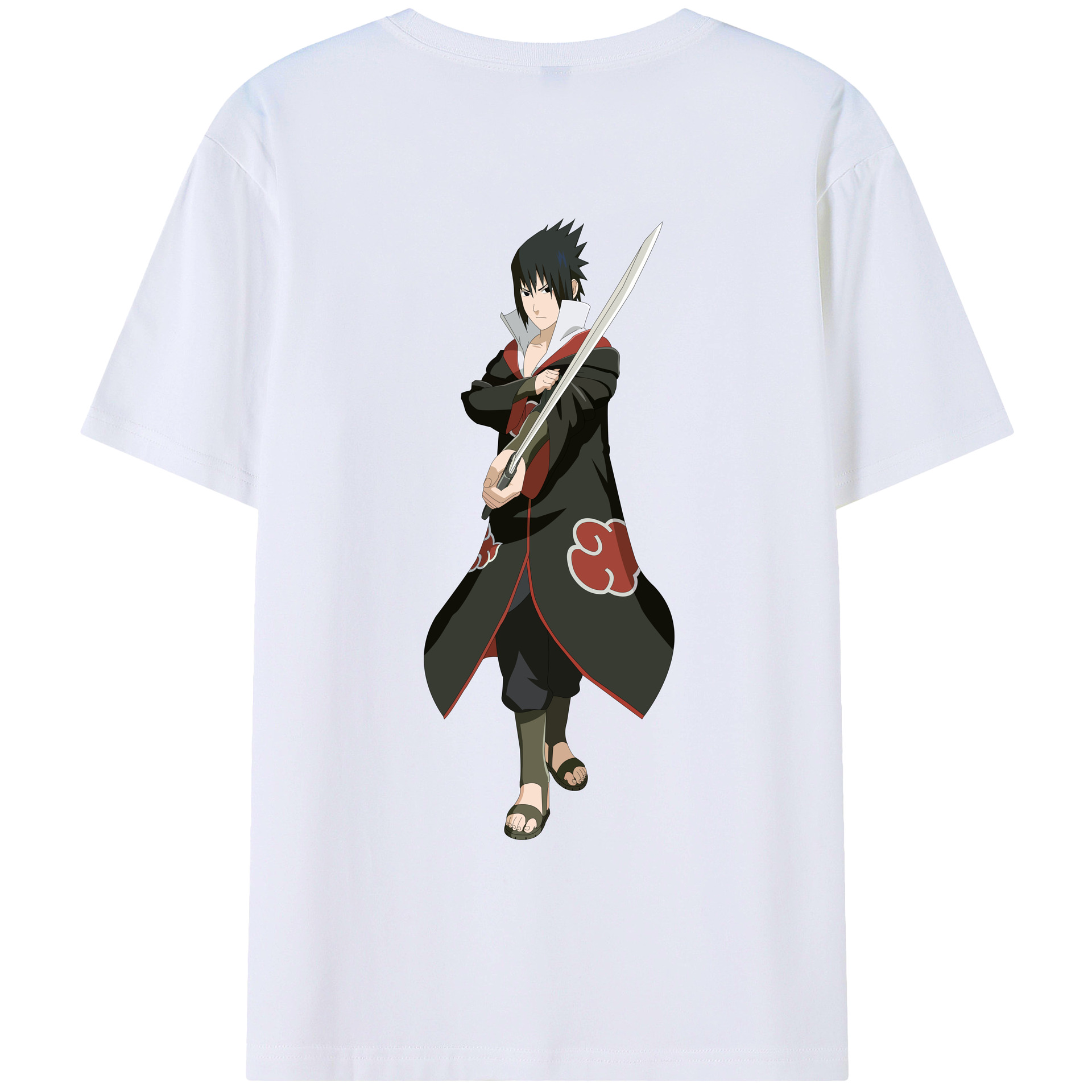 （画像用） NARUTO -ナルト- うちは サスケ Uchiha Sasuke レディース半袖Tシャツ(バックプリント)