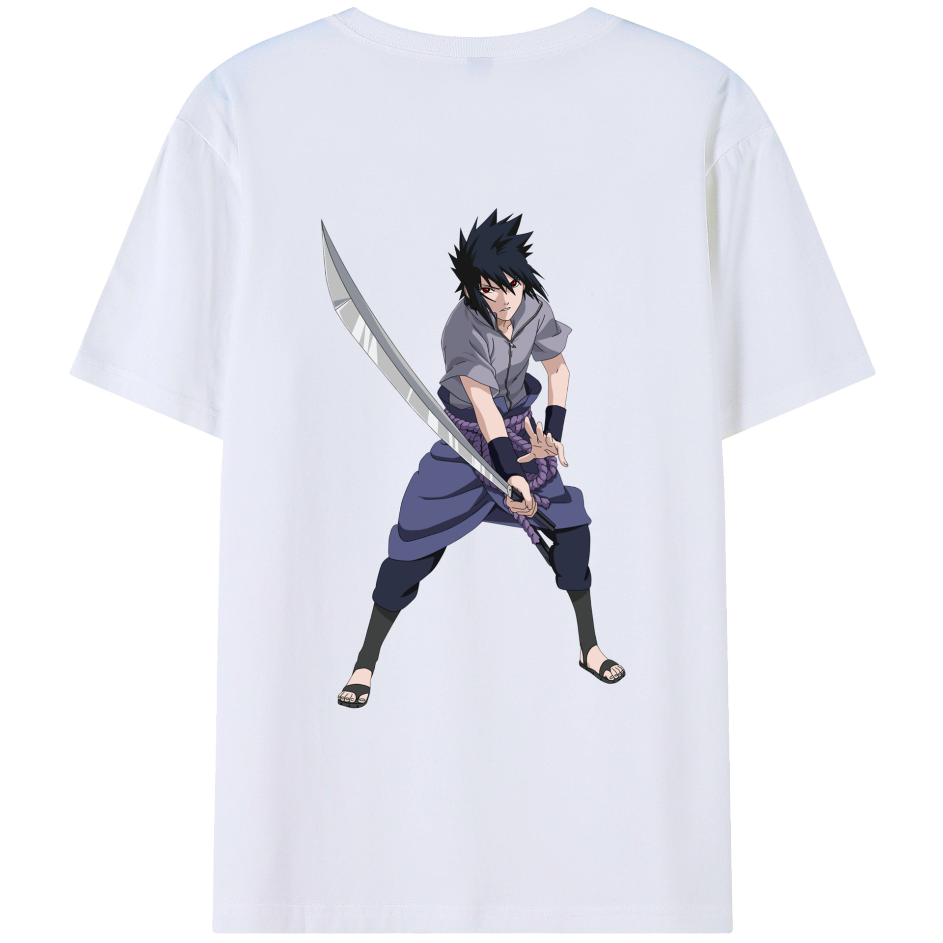 （画像用） NARUTO -ナルト- うちは サスケ Uchiha Sasuke レディース半袖Tシャツ(バックプリント)