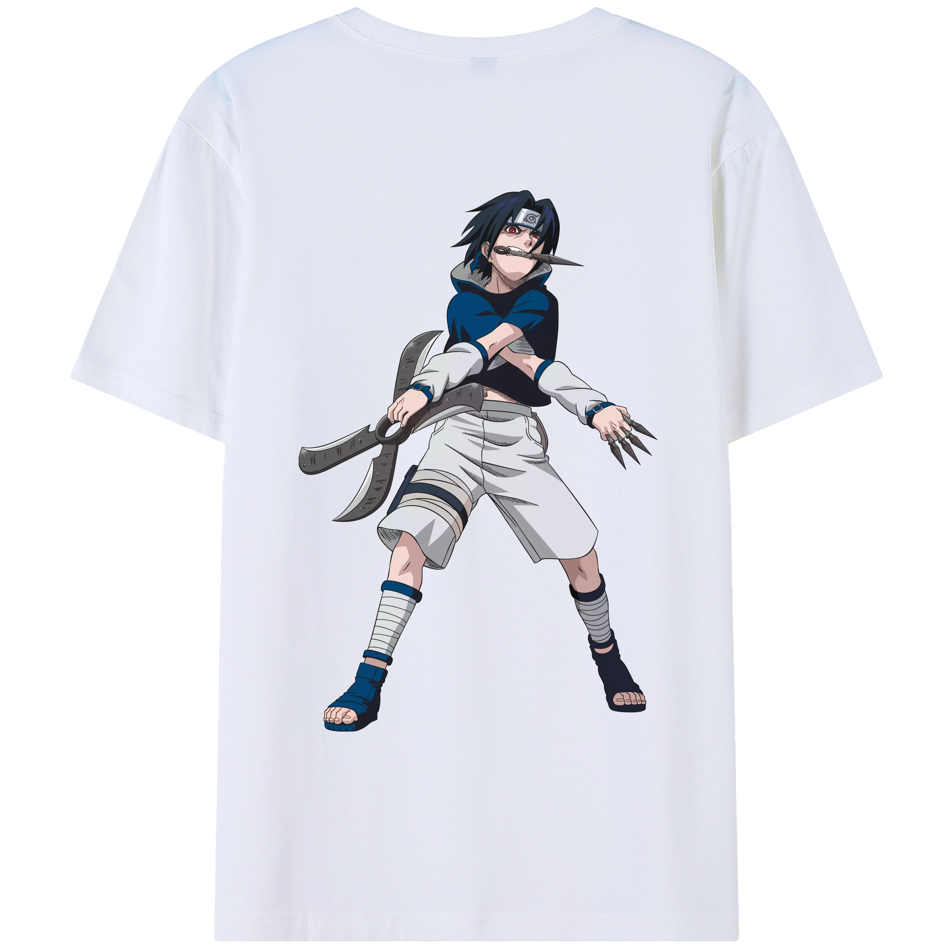 （画像用） NARUTO -ナルト- うちは サスケ Uchiha Sasuke レディース半袖Tシャツ(バックプリント)