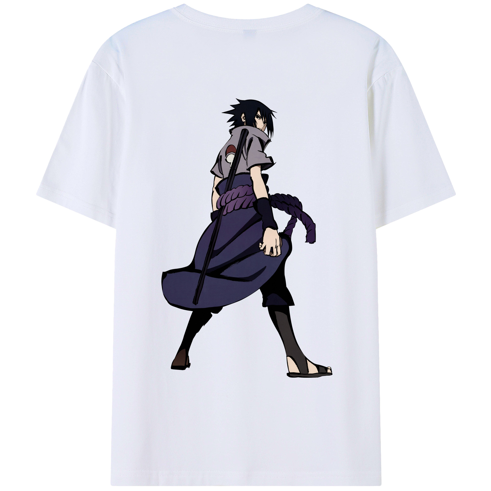 （画像用） NARUTO -ナルト- うちは サスケ Uchiha Sasuke レディース半袖Tシャツ(バックプリント)