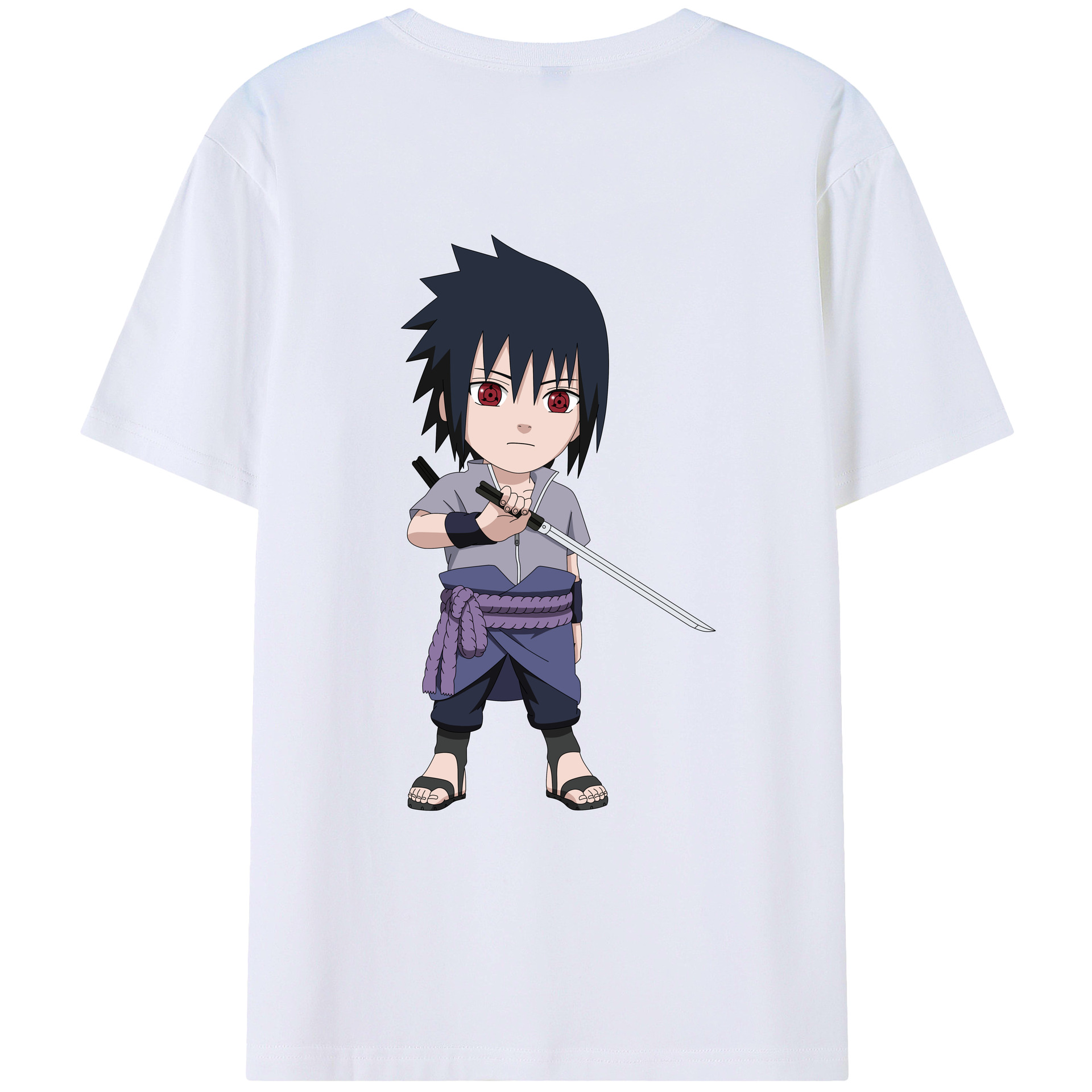 （画像用） NARUTO -ナルト- うちは サスケ Uchiha Sasuke レディース半袖Tシャツ(バックプリント)