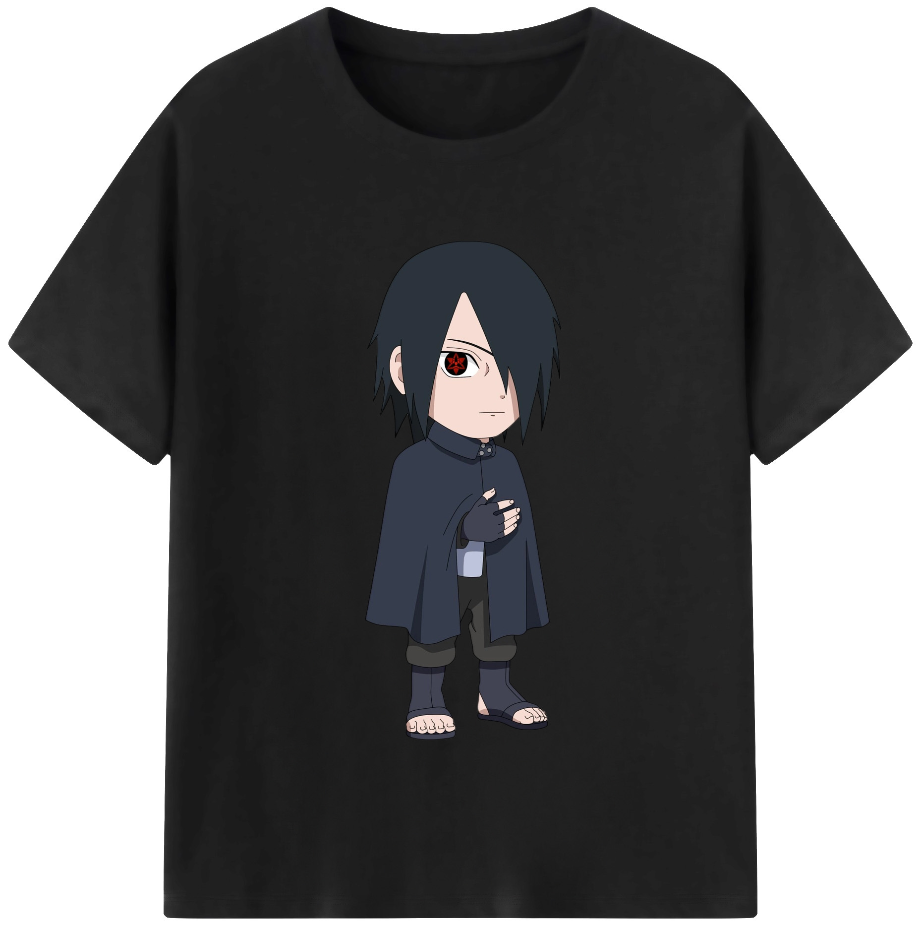 （画像用） NARUTO -ナルト- うちは サスケ Uchiha Sasuke レディースカジュアルプリントTシャツ（綿100％）