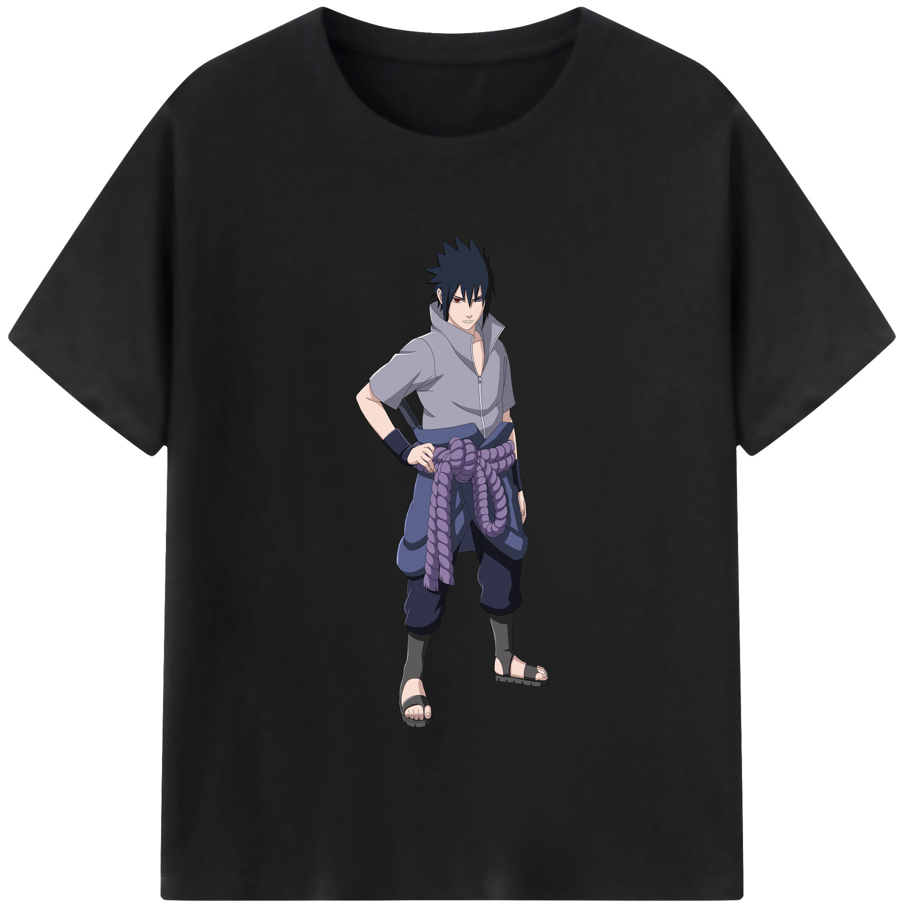 （画像用） NARUTO -ナルト- うちは サスケ Uchiha Sasuke レディースカジュアルプリントTシャツ（綿100％）
