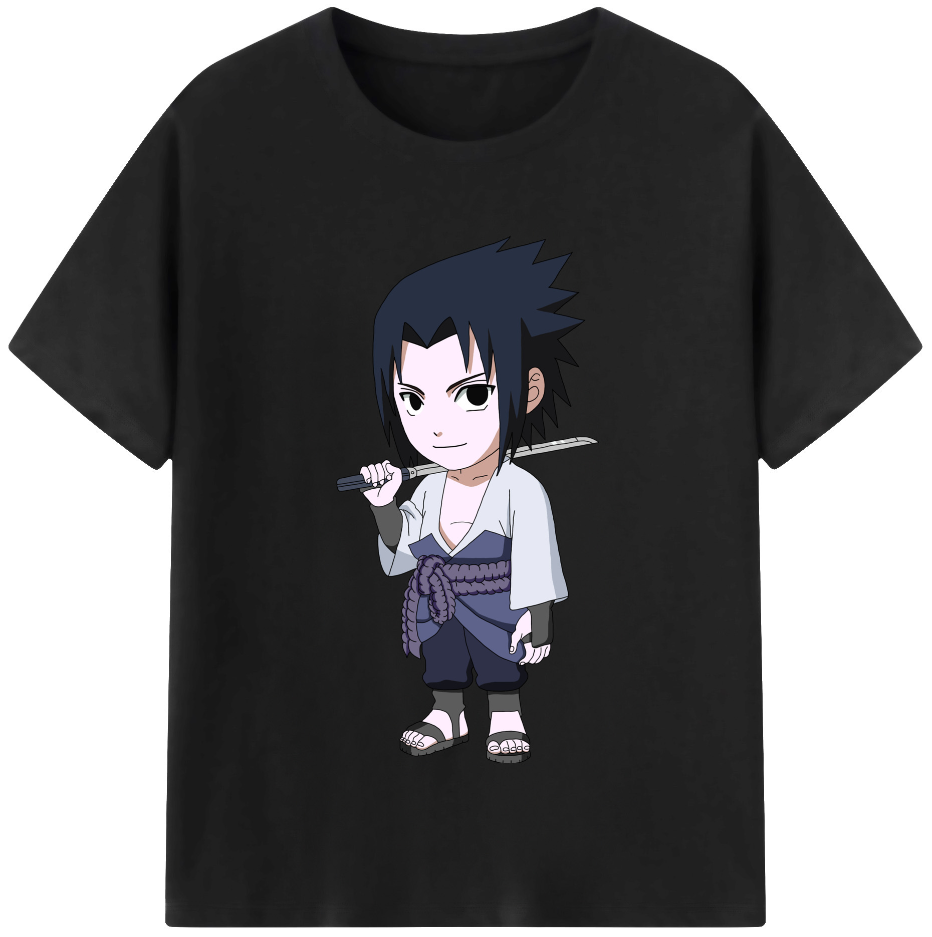 （画像用） NARUTO -ナルト- うちは サスケ Uchiha Sasuke レディースカジュアルプリントTシャツ（綿100％）