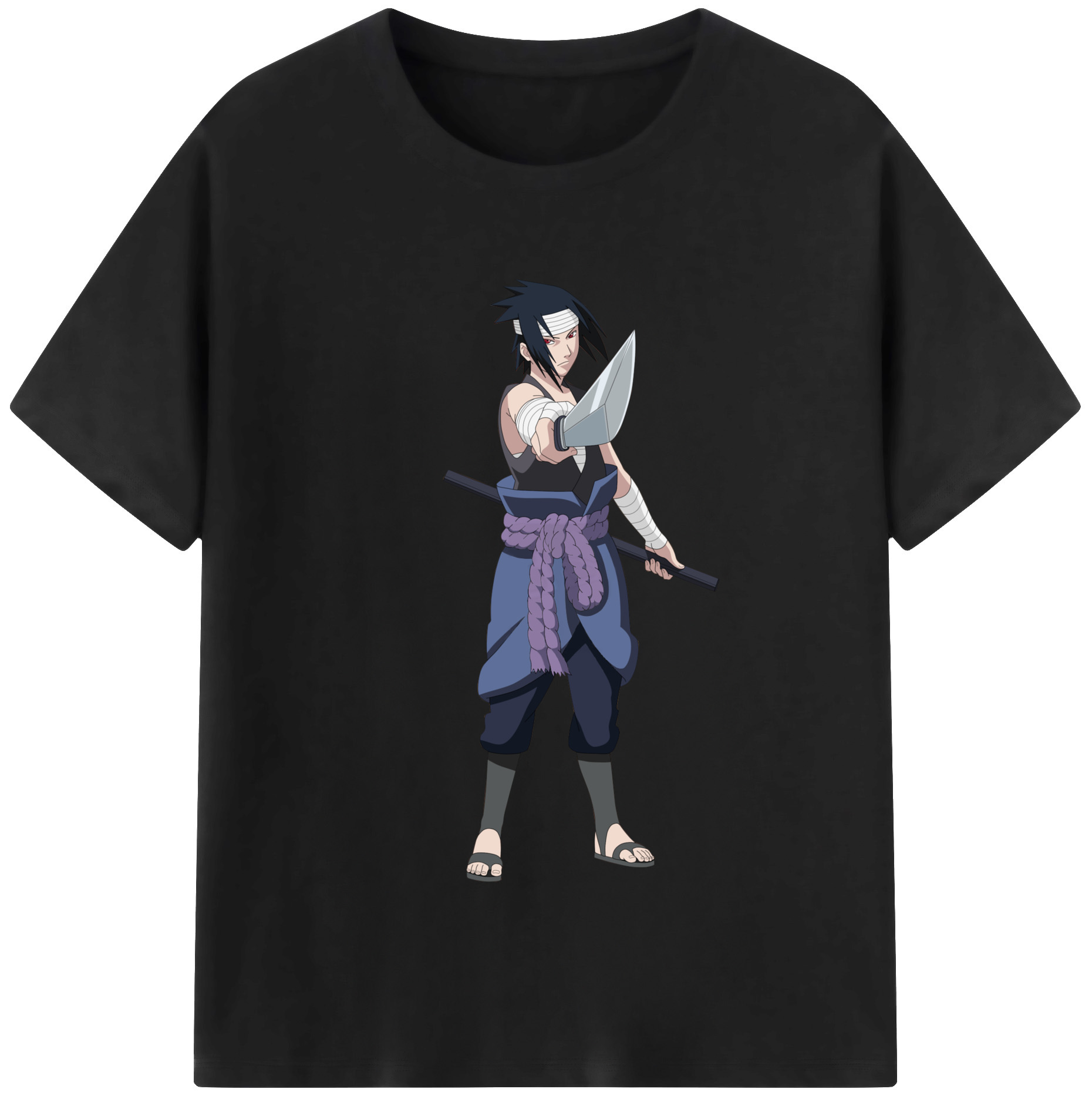 （画像用） NARUTO -ナルト- うちは サスケ Uchiha Sasuke レディースカジュアルプリントTシャツ（綿100％）