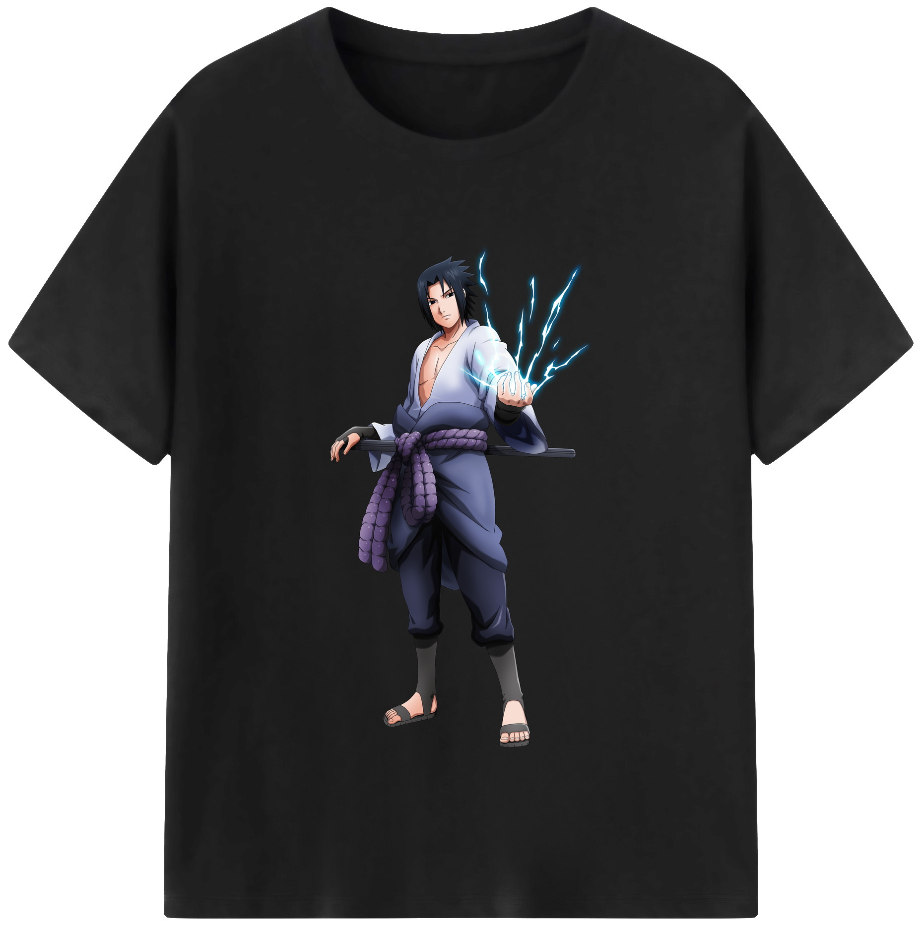 （画像用） NARUTO -ナルト- うちは サスケ Uchiha Sasuke レディースカジュアルプリントTシャツ（綿100％）