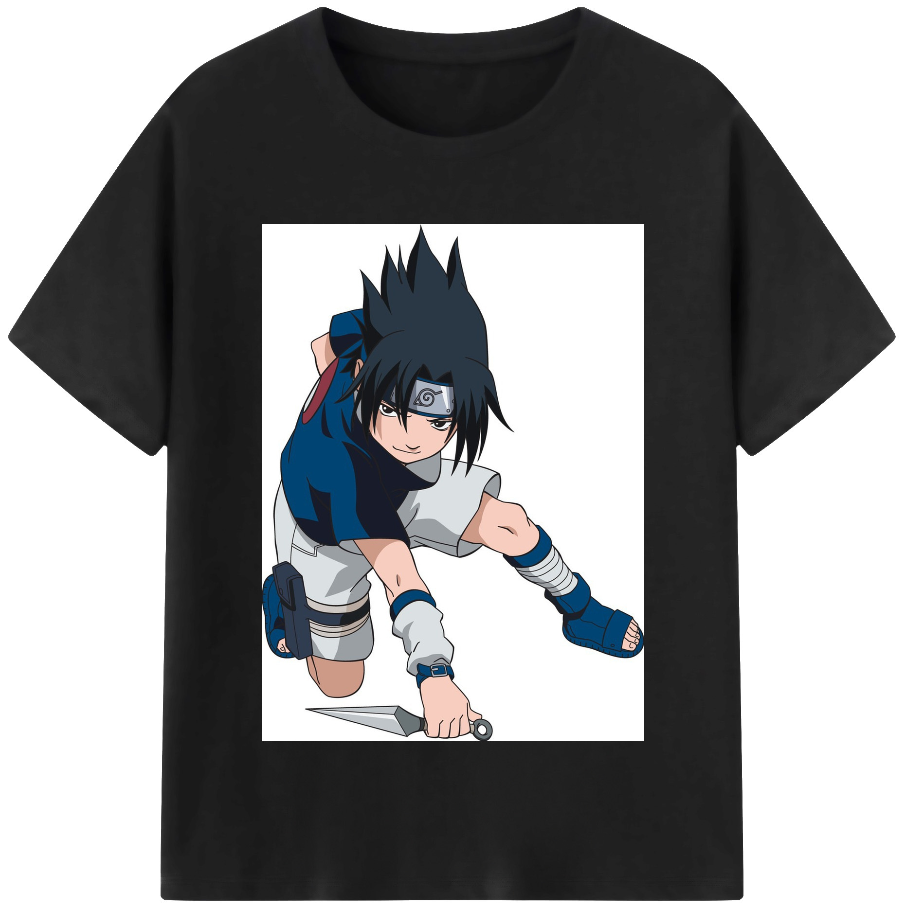 （画像用） NARUTO -ナルト- うちは サスケ Uchiha Sasuke レディースカジュアルプリントTシャツ（綿100％）