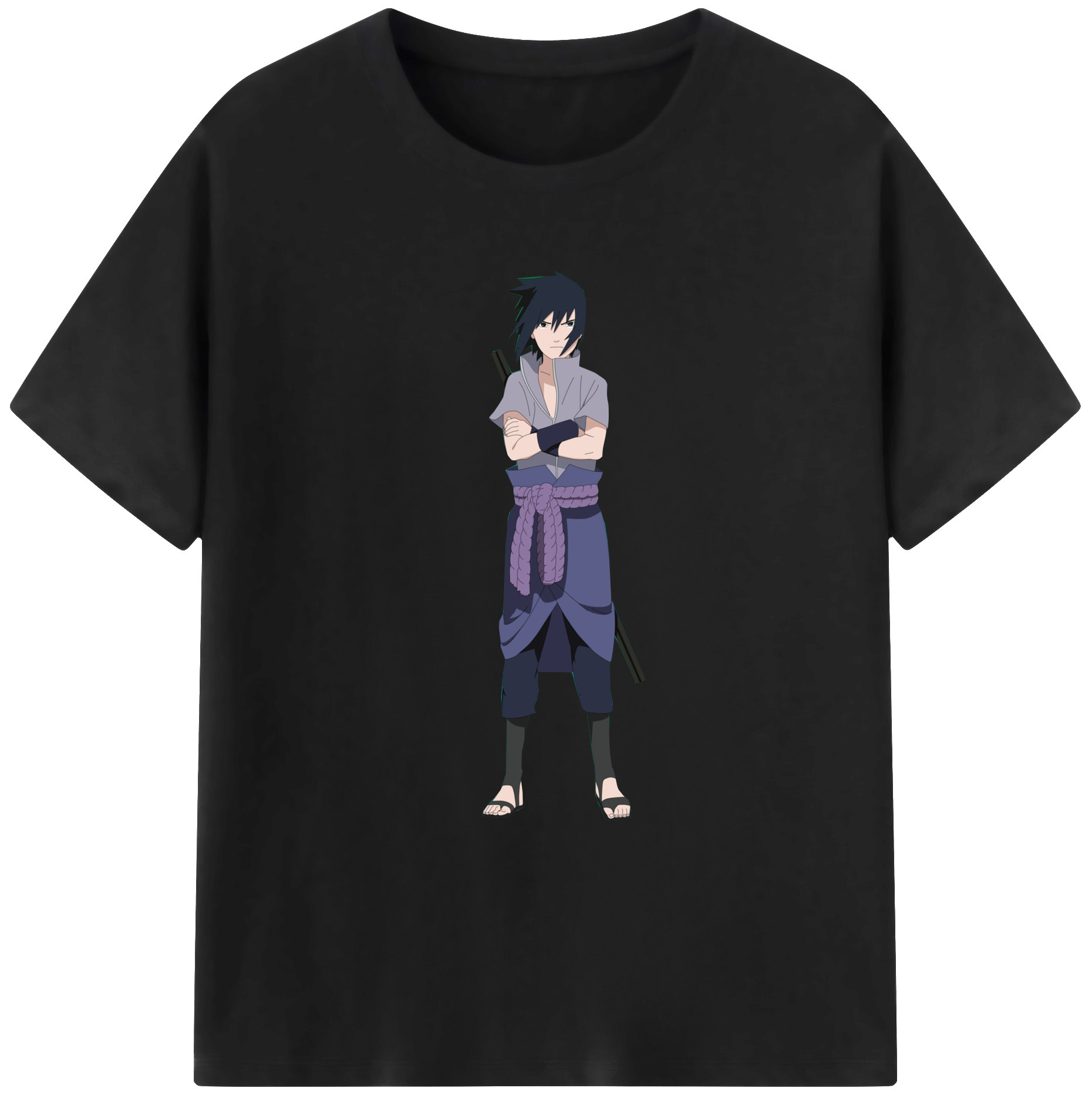 （画像用） NARUTO -ナルト- うちは サスケ Uchiha Sasuke レディースカジュアルプリントTシャツ（綿100％）