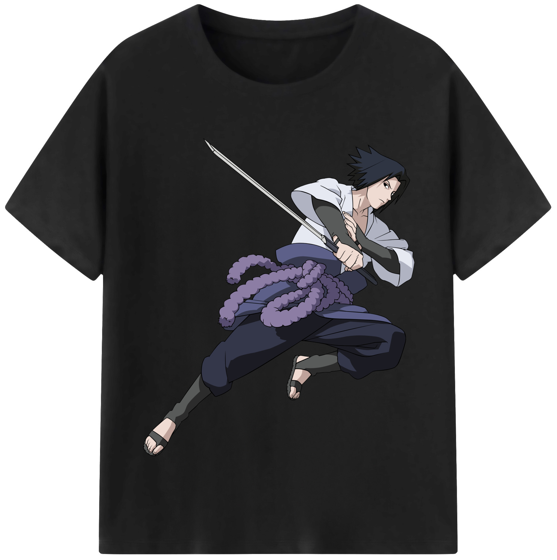 （画像用） NARUTO -ナルト- うちは サスケ Uchiha Sasuke レディースカジュアルプリントTシャツ（綿100％）