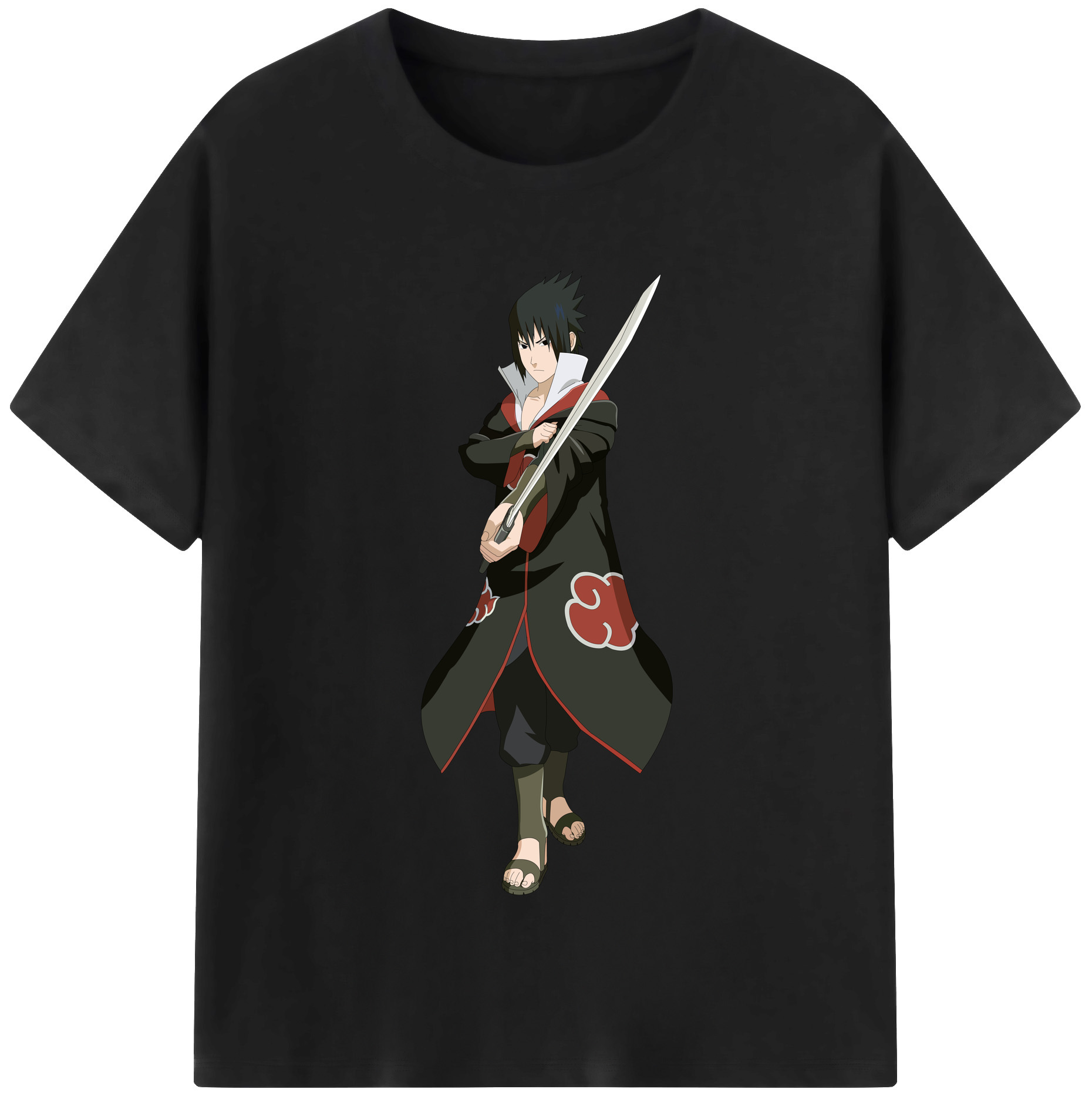 （画像用） NARUTO -ナルト- うちは サスケ Uchiha Sasuke レディースカジュアルプリントTシャツ（綿100％）