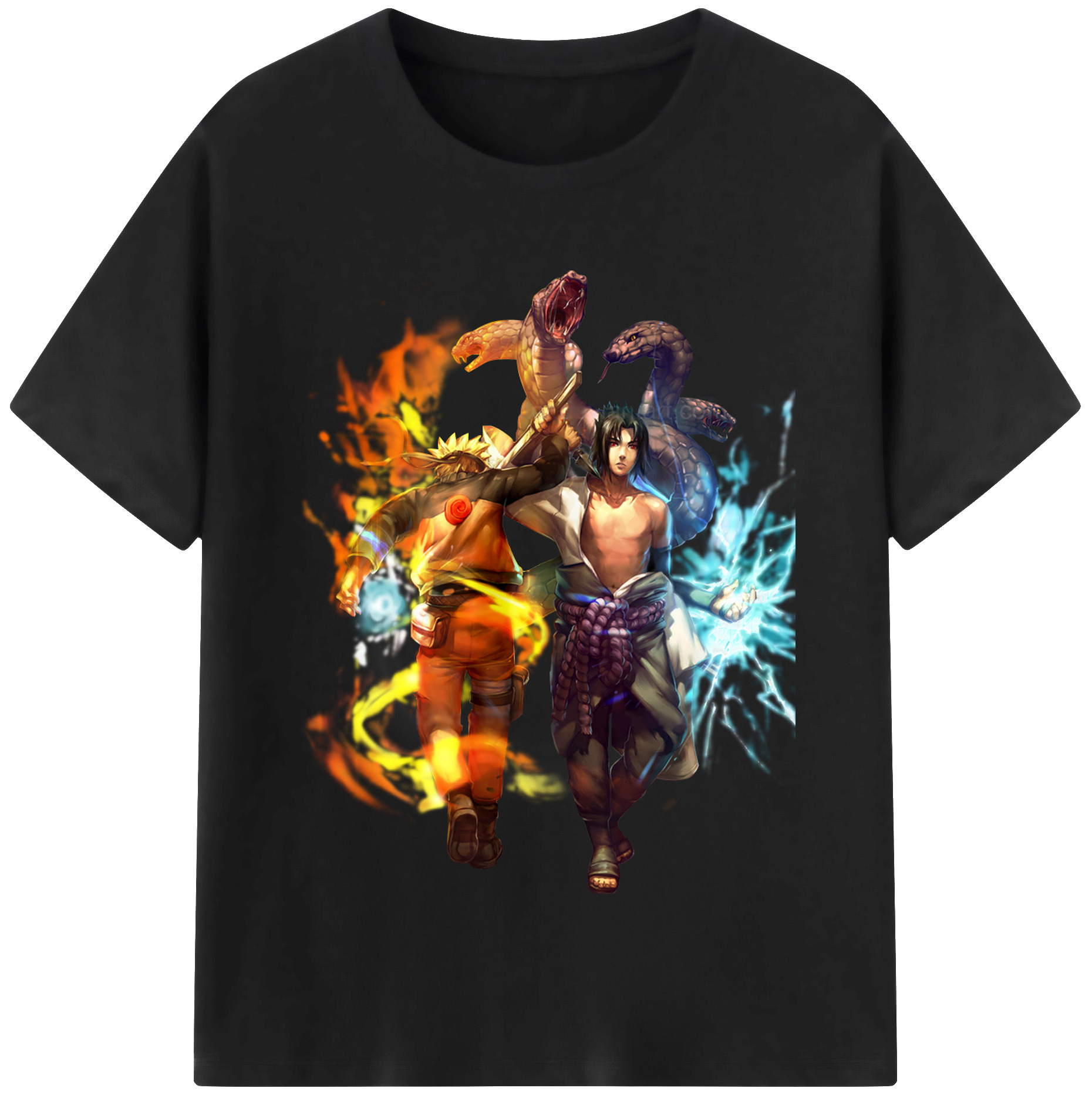 （画像用） NARUTO -ナルト- うちは サスケ Uchiha Sasuke レディースカジュアルプリントTシャツ（綿100％）
