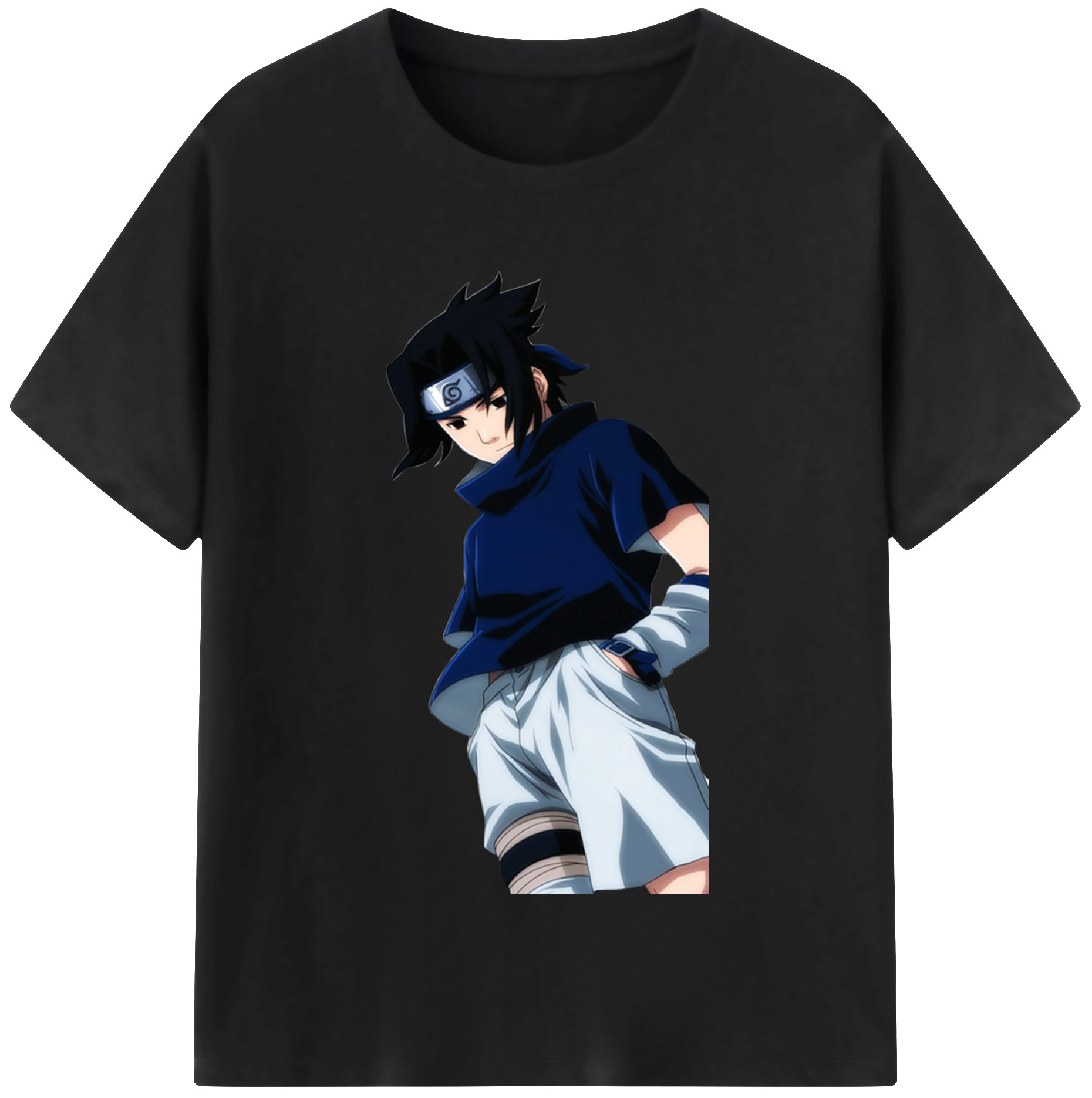 （画像用） NARUTO -ナルト- うちは サスケ Uchiha Sasuke レディースカジュアルプリントTシャツ（綿100％）