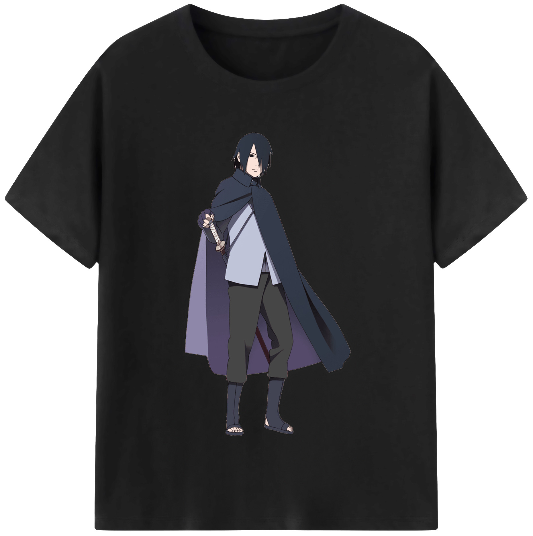 （画像用） NARUTO -ナルト- うちは サスケ Uchiha Sasuke レディースカジュアルプリントTシャツ（綿100％）