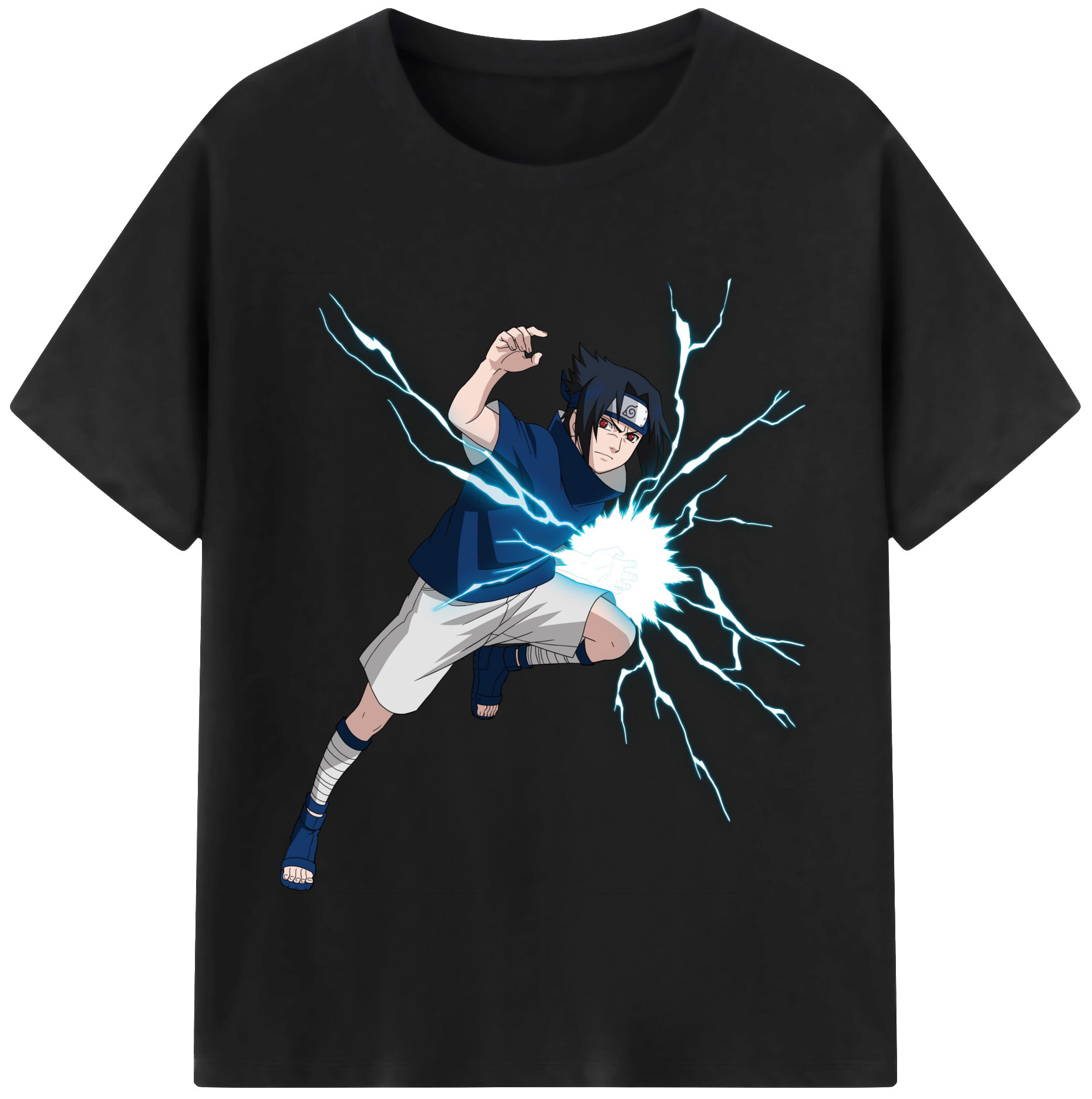 （画像用） NARUTO -ナルト- うちは サスケ Uchiha Sasuke レディースカジュアルプリントTシャツ（綿100％）