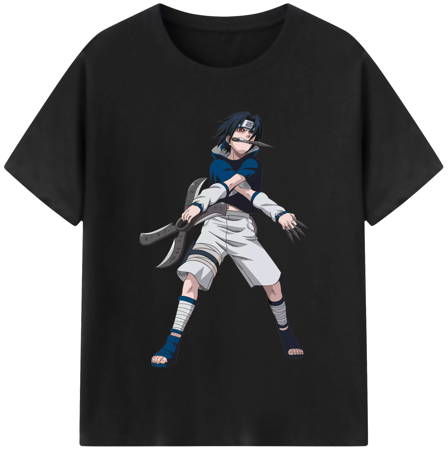 （画像用） NARUTO -ナルト- うちは サスケ Uchiha Sasuke レディースカジュアルプリントTシャツ（綿100％）