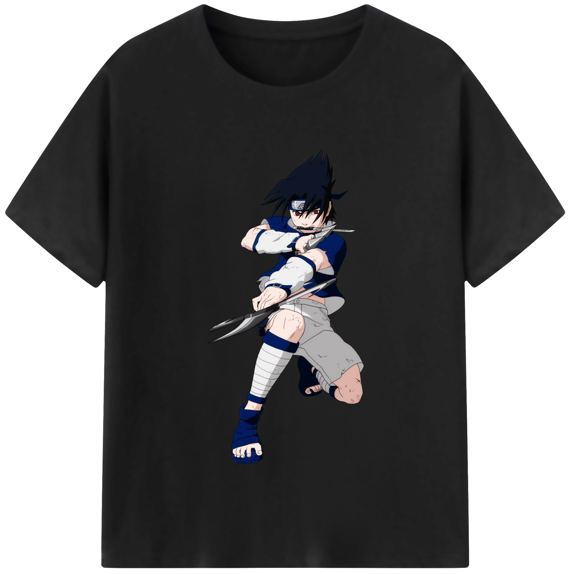 （画像用） NARUTO -ナルト- うちは サスケ Uchiha Sasuke レディースカジュアルプリントTシャツ（綿100％）