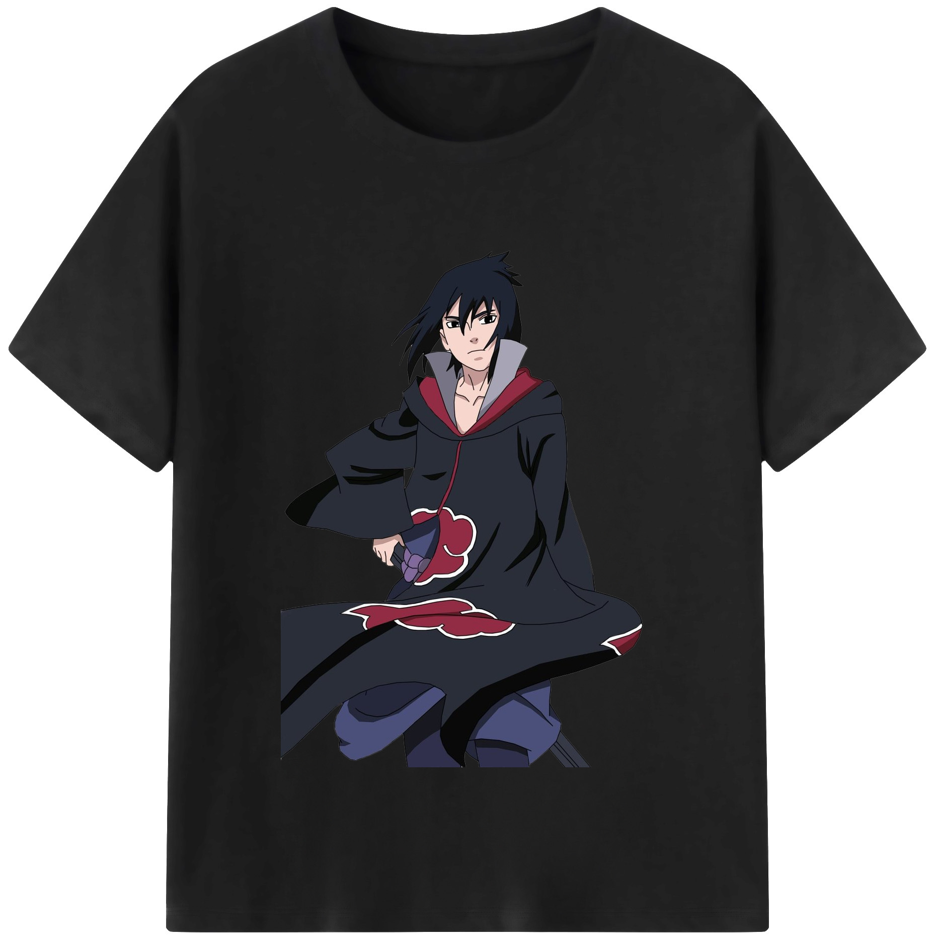 （画像用） NARUTO -ナルト- うちは サスケ Uchiha Sasuke レディースカジュアルプリントTシャツ（綿100％）