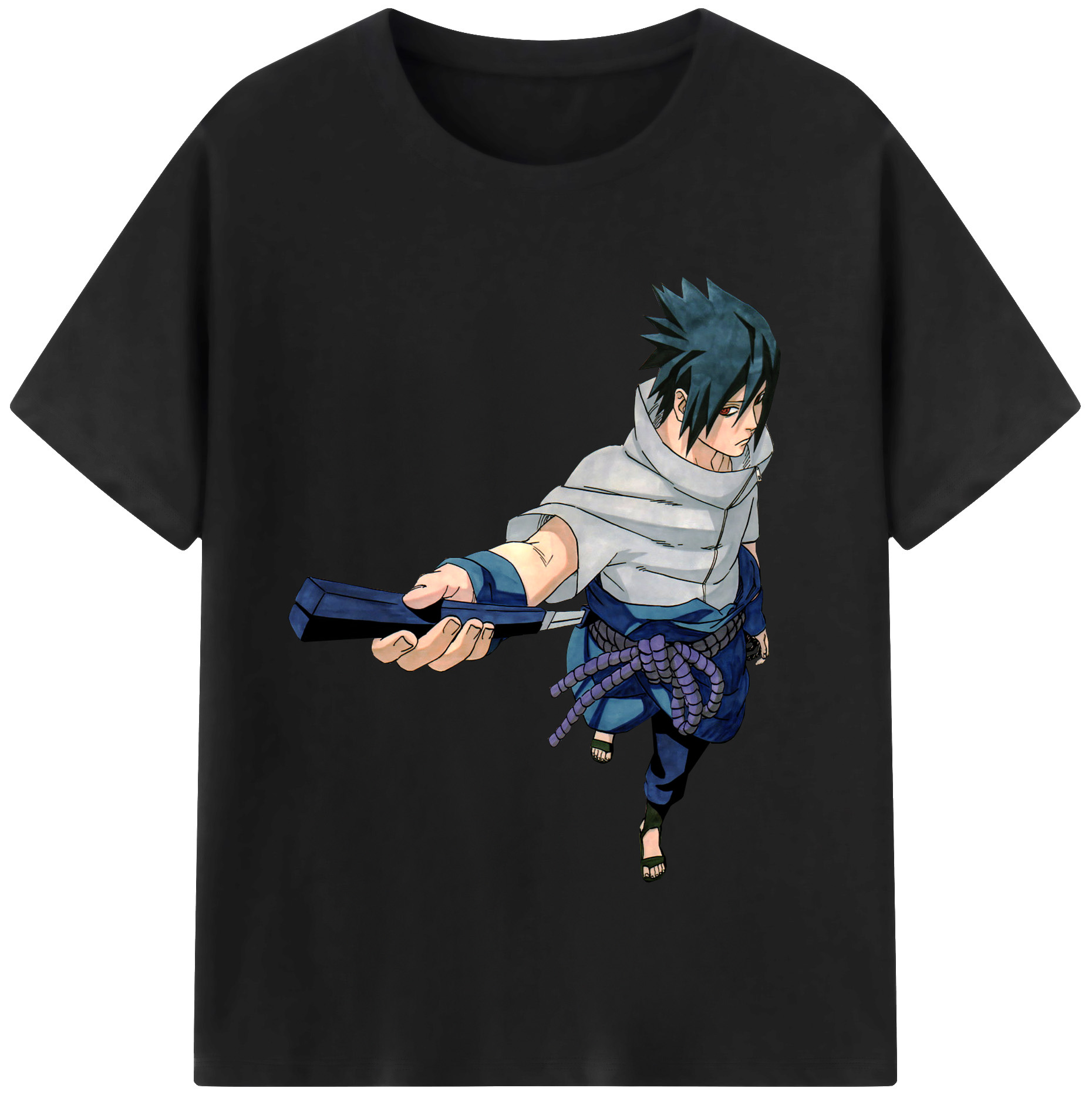 （画像用） NARUTO -ナルト- うちは サスケ Uchiha Sasuke レディースカジュアルプリントTシャツ（綿100％）