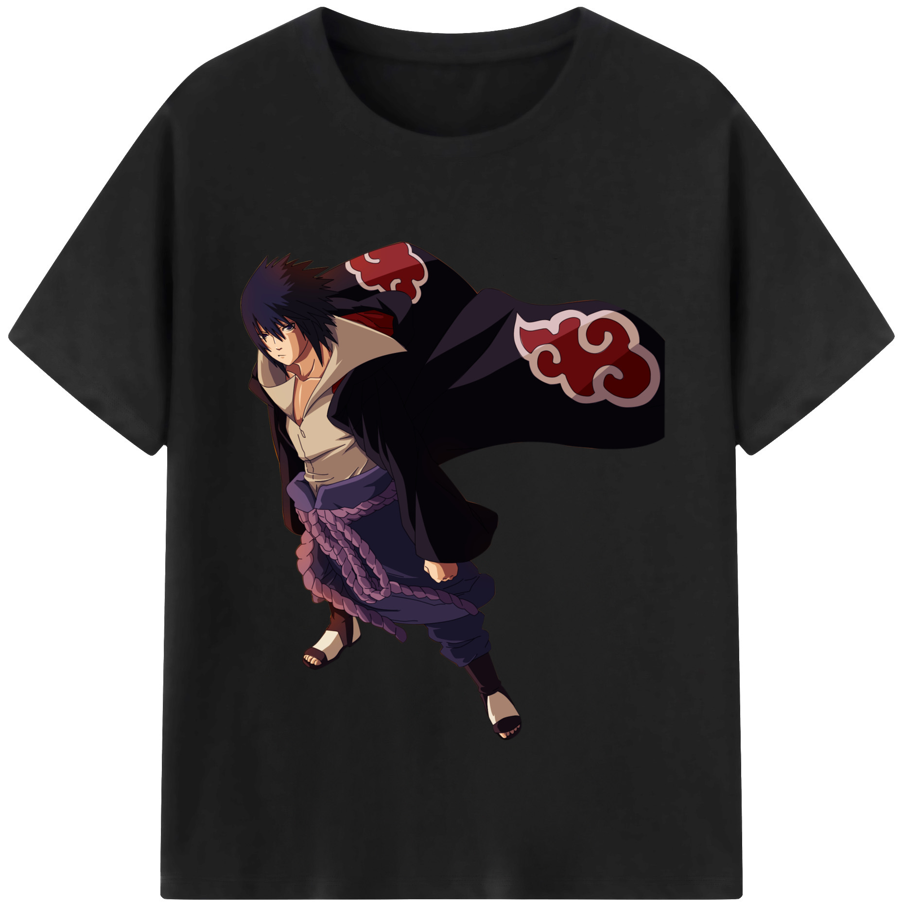 （画像用） NARUTO -ナルト- うちは サスケ Uchiha Sasuke レディースカジュアルプリントTシャツ（綿100％）