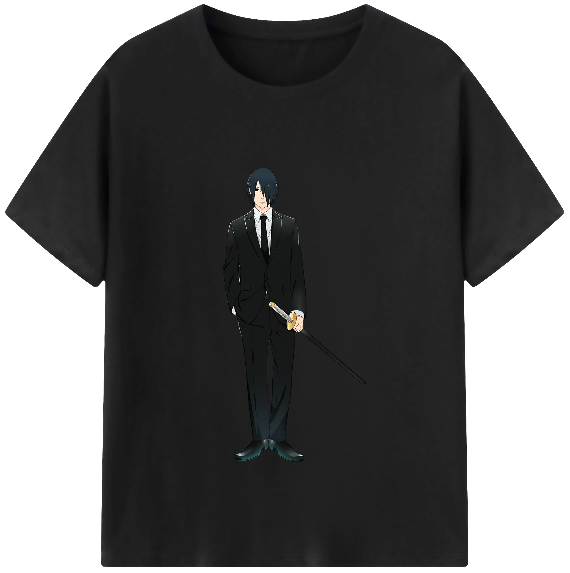 （画像用） NARUTO -ナルト- うちは サスケ Uchiha Sasuke レディースカジュアルプリントTシャツ（綿100％）