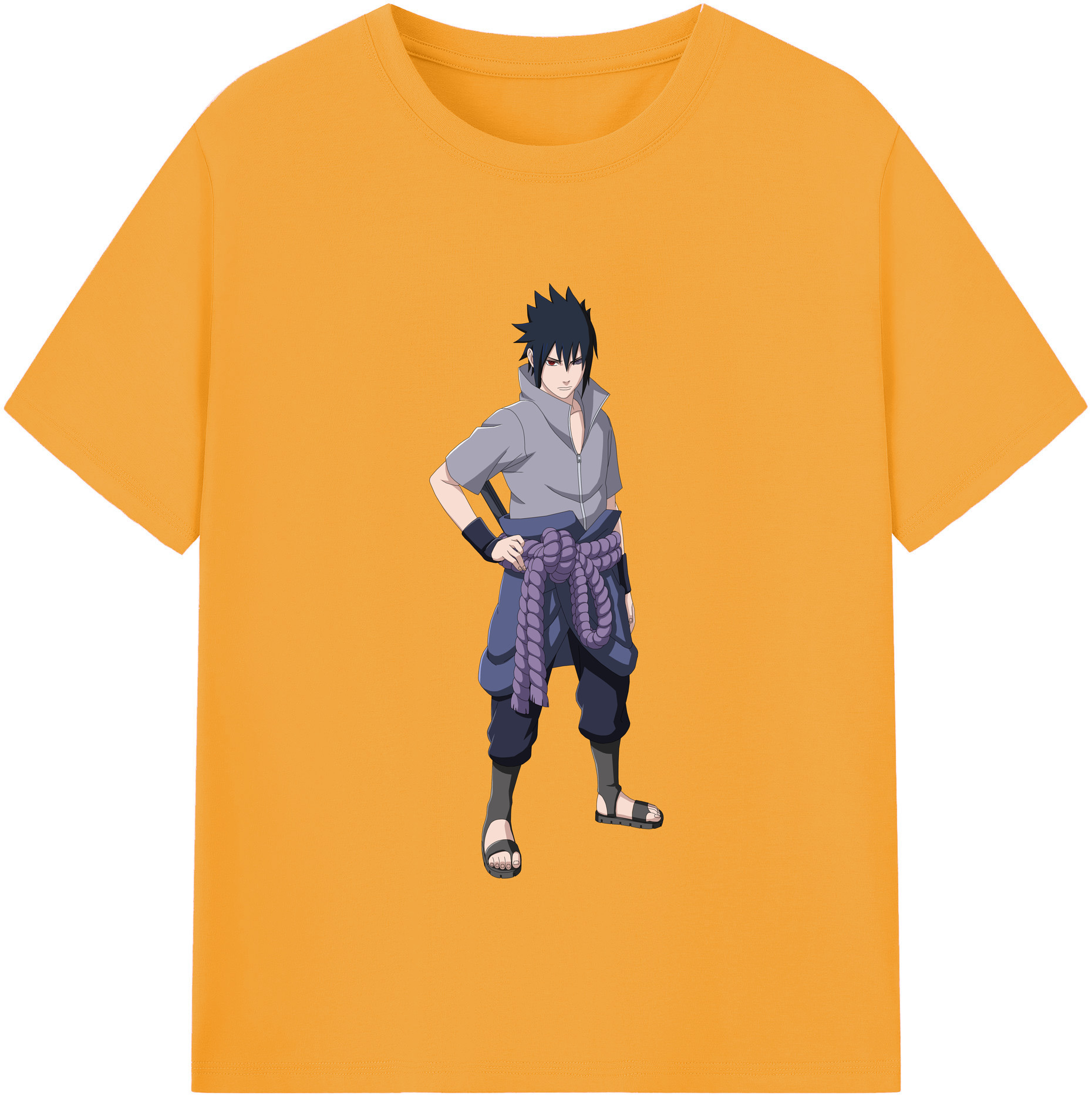 （画像用） NARUTO -ナルト- うちは サスケ Uchiha Sasuke レディースカジュアルプリントTシャツ（綿100％）