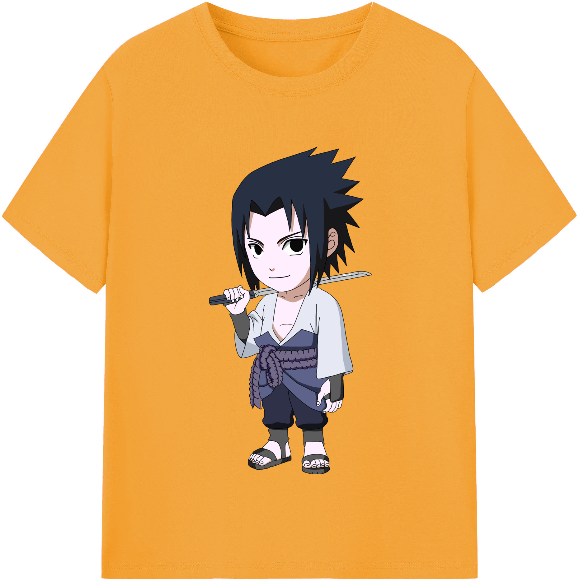 （画像用） NARUTO -ナルト- うちは サスケ Uchiha Sasuke レディースカジュアルプリントTシャツ（綿100％）