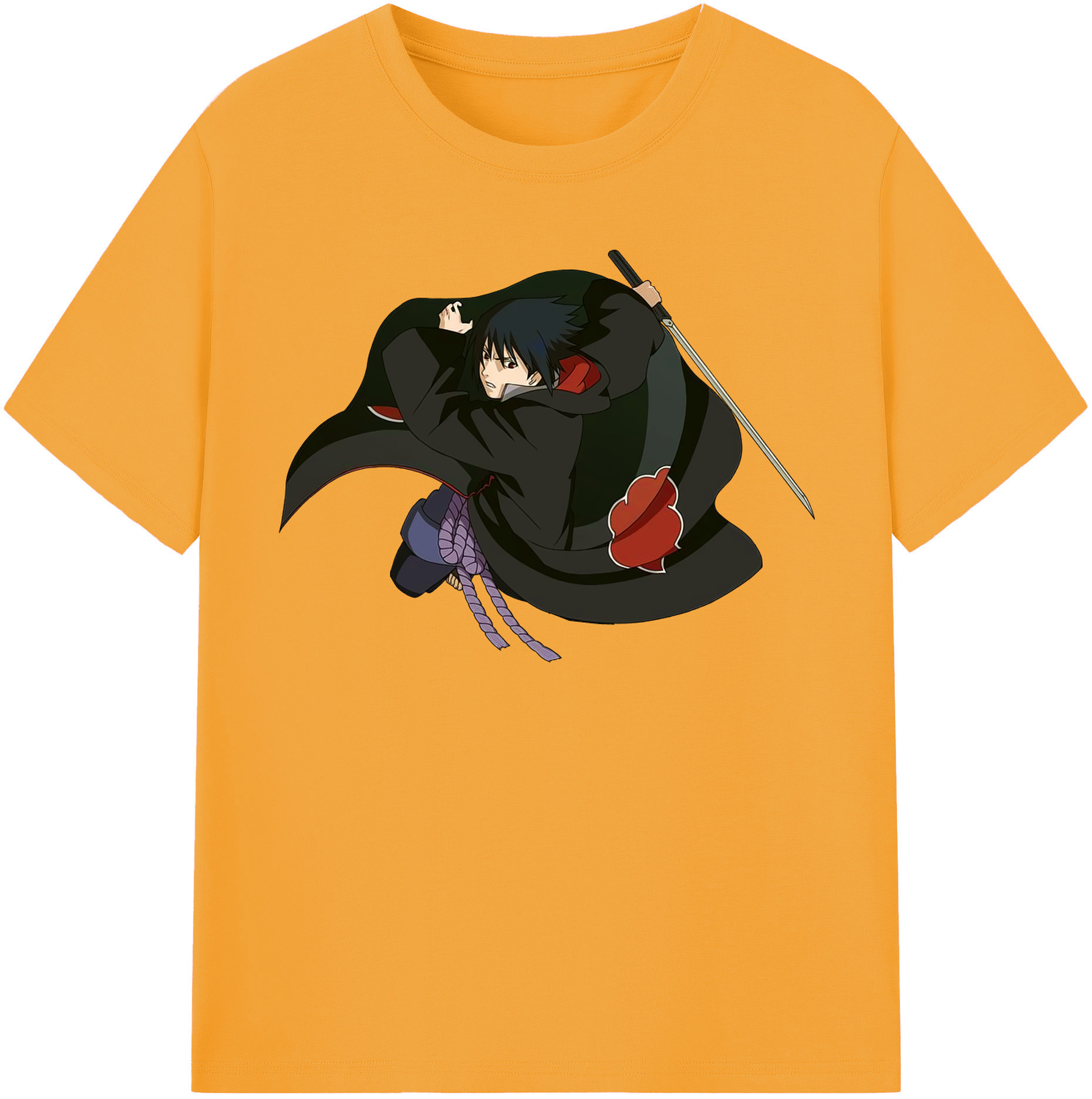 （画像用） NARUTO -ナルト- うちは サスケ Uchiha Sasuke レディースカジュアルプリントTシャツ（綿100％）