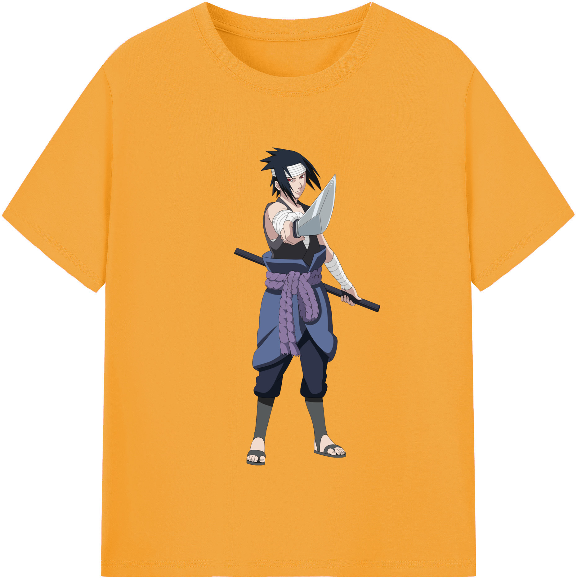 （画像用） NARUTO -ナルト- うちは サスケ Uchiha Sasuke レディースカジュアルプリントTシャツ（綿100％）