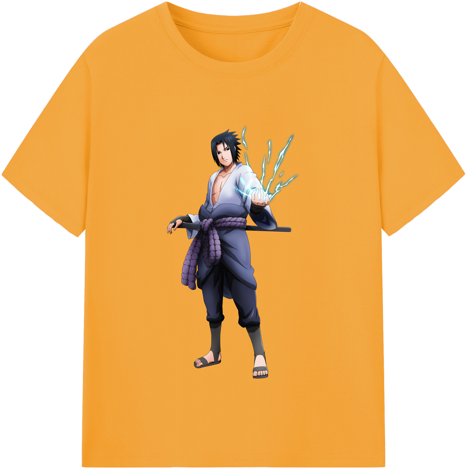 （画像用） NARUTO -ナルト- うちは サスケ Uchiha Sasuke レディースカジュアルプリントTシャツ（綿100％）