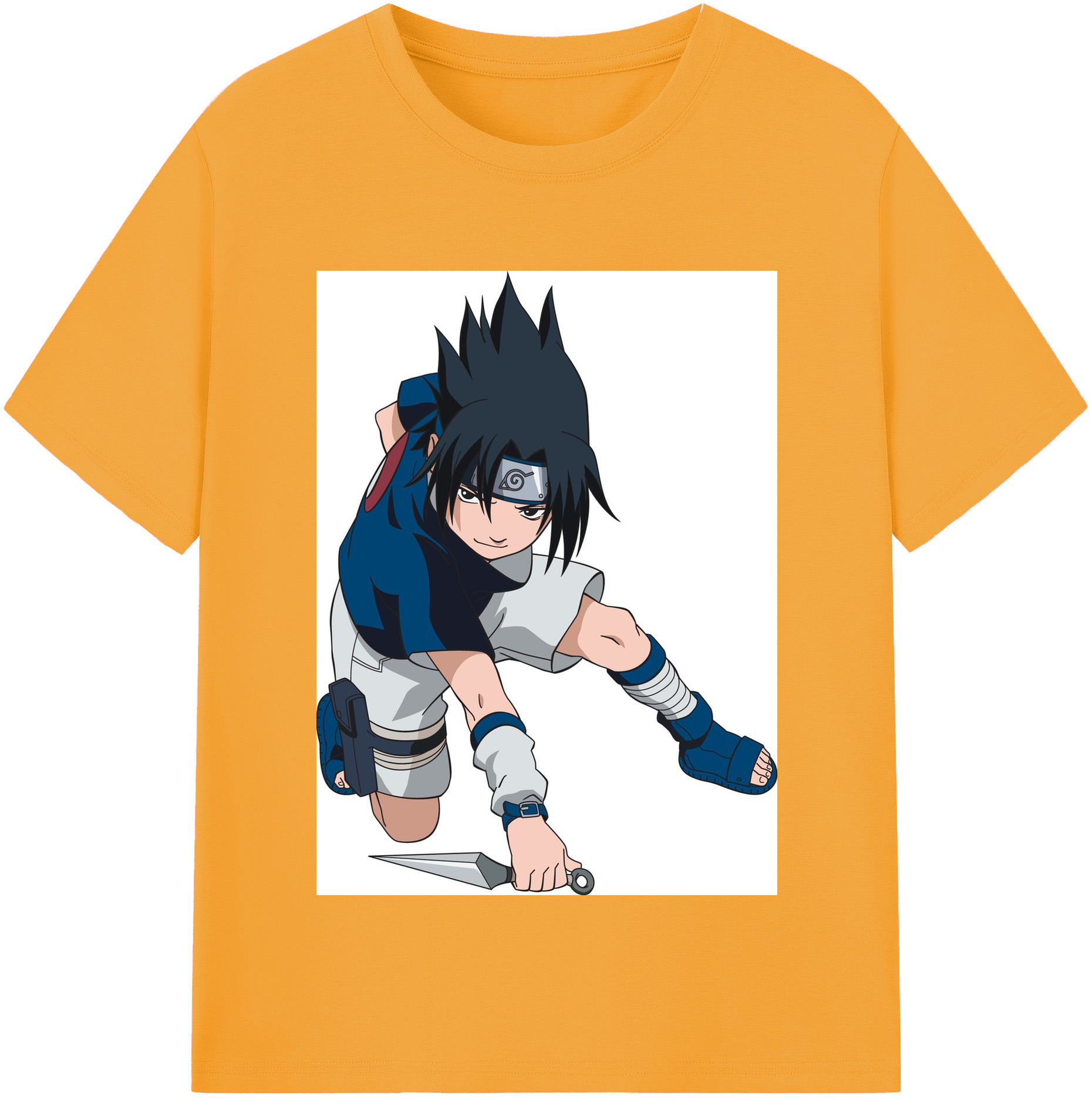 （画像用） NARUTO -ナルト- うちは サスケ Uchiha Sasuke レディースカジュアルプリントTシャツ（綿100％）