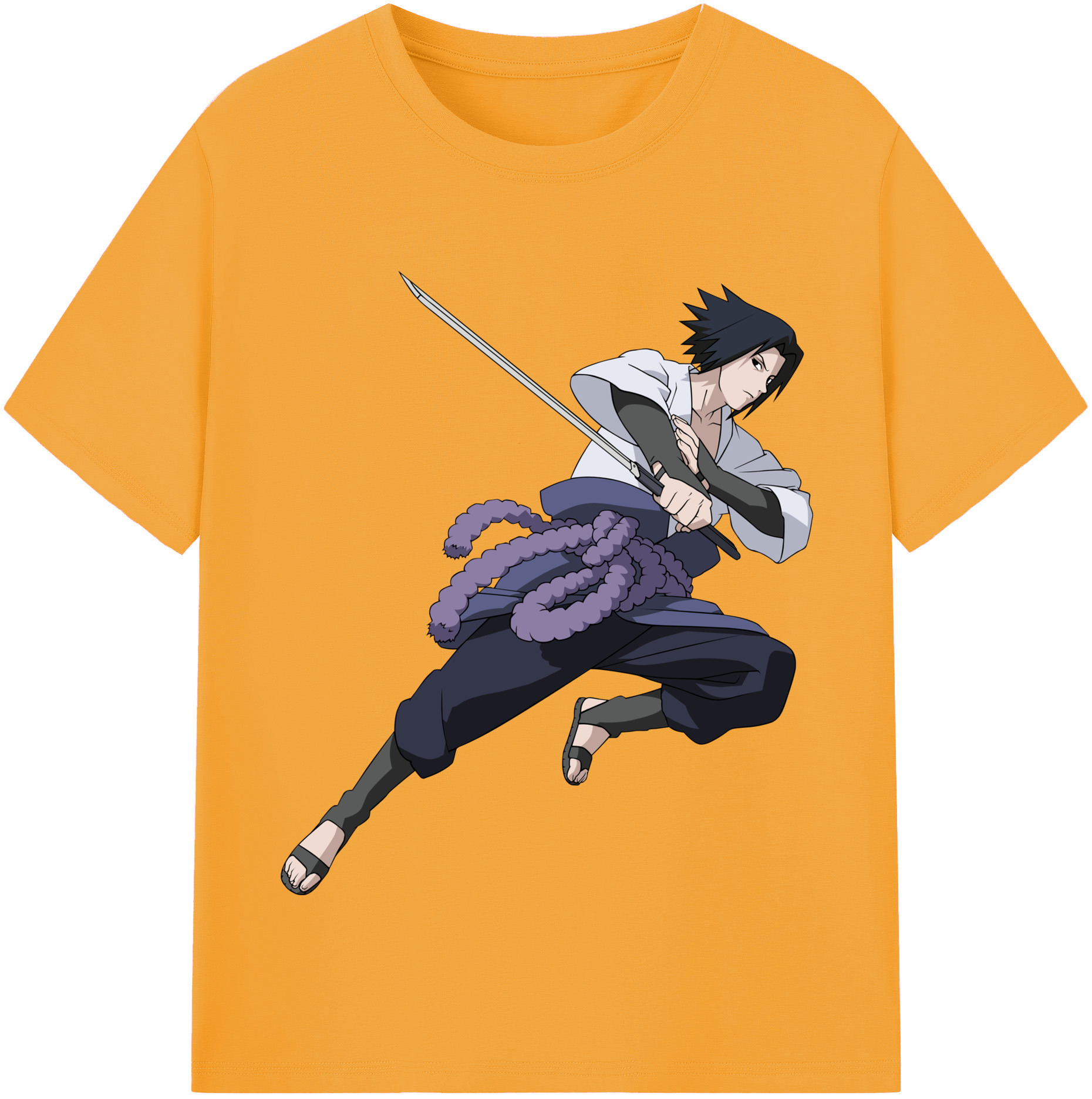 （画像用） NARUTO -ナルト- うちは サスケ Uchiha Sasuke レディースカジュアルプリントTシャツ（綿100％）