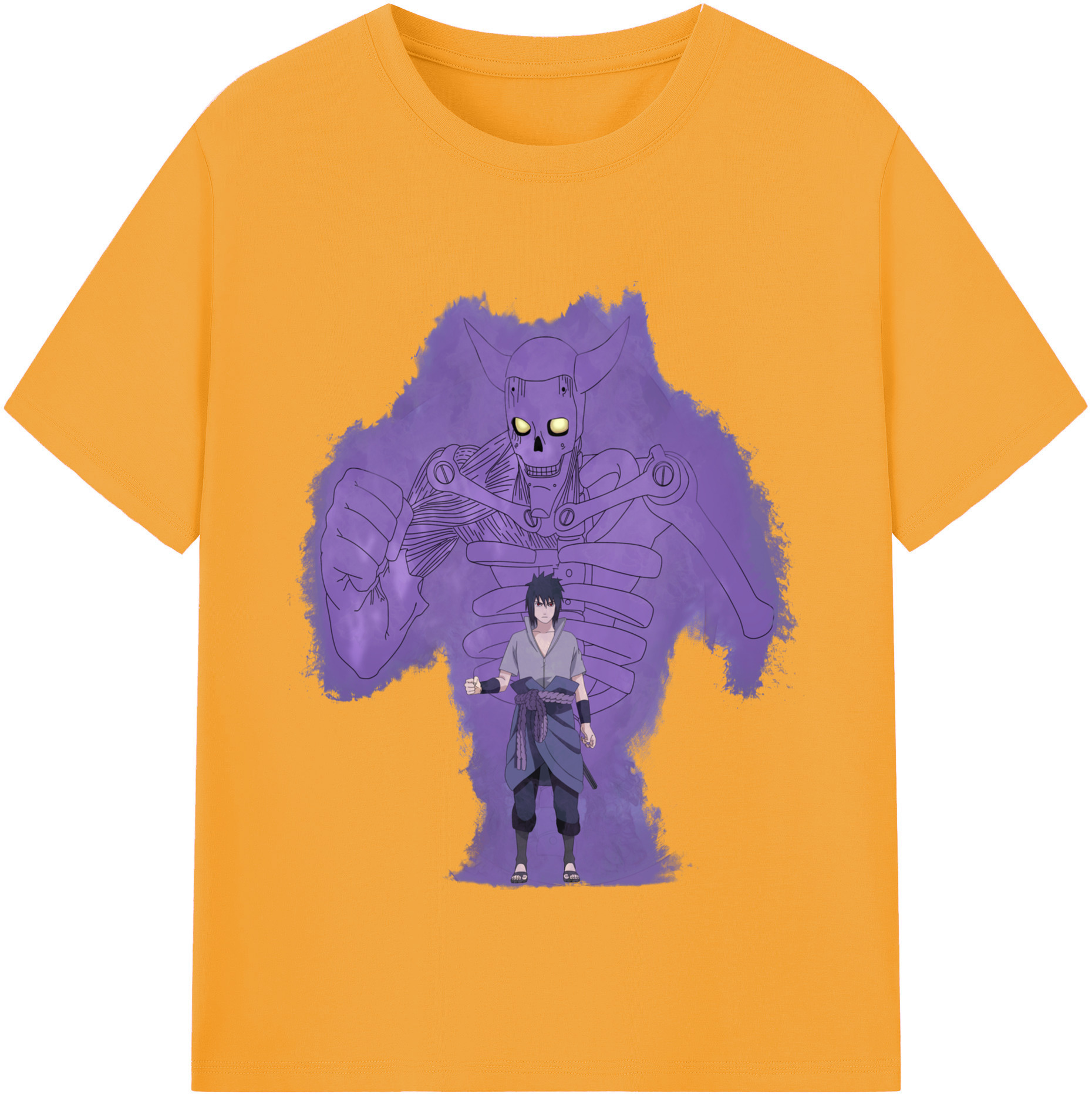 （画像用） NARUTO -ナルト- うちは サスケ Uchiha Sasuke レディースカジュアルプリントTシャツ（綿100％）