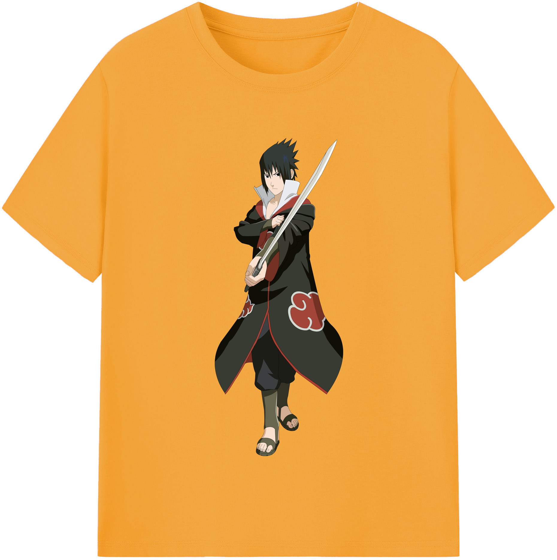 （画像用） NARUTO -ナルト- うちは サスケ Uchiha Sasuke レディースカジュアルプリントTシャツ（綿100％）