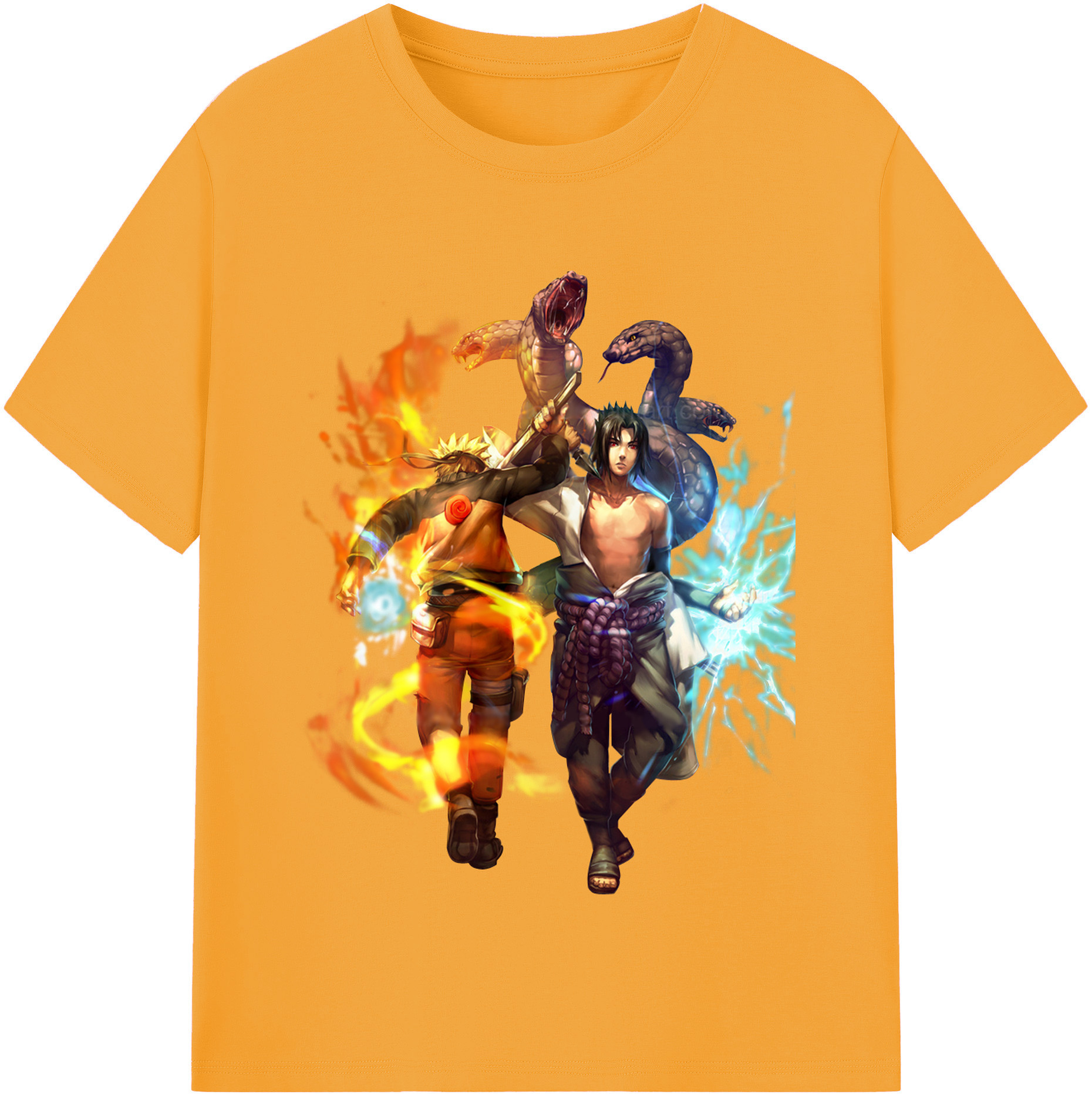 （画像用） NARUTO -ナルト- うちは サスケ Uchiha Sasuke レディースカジュアルプリントTシャツ（綿100％）