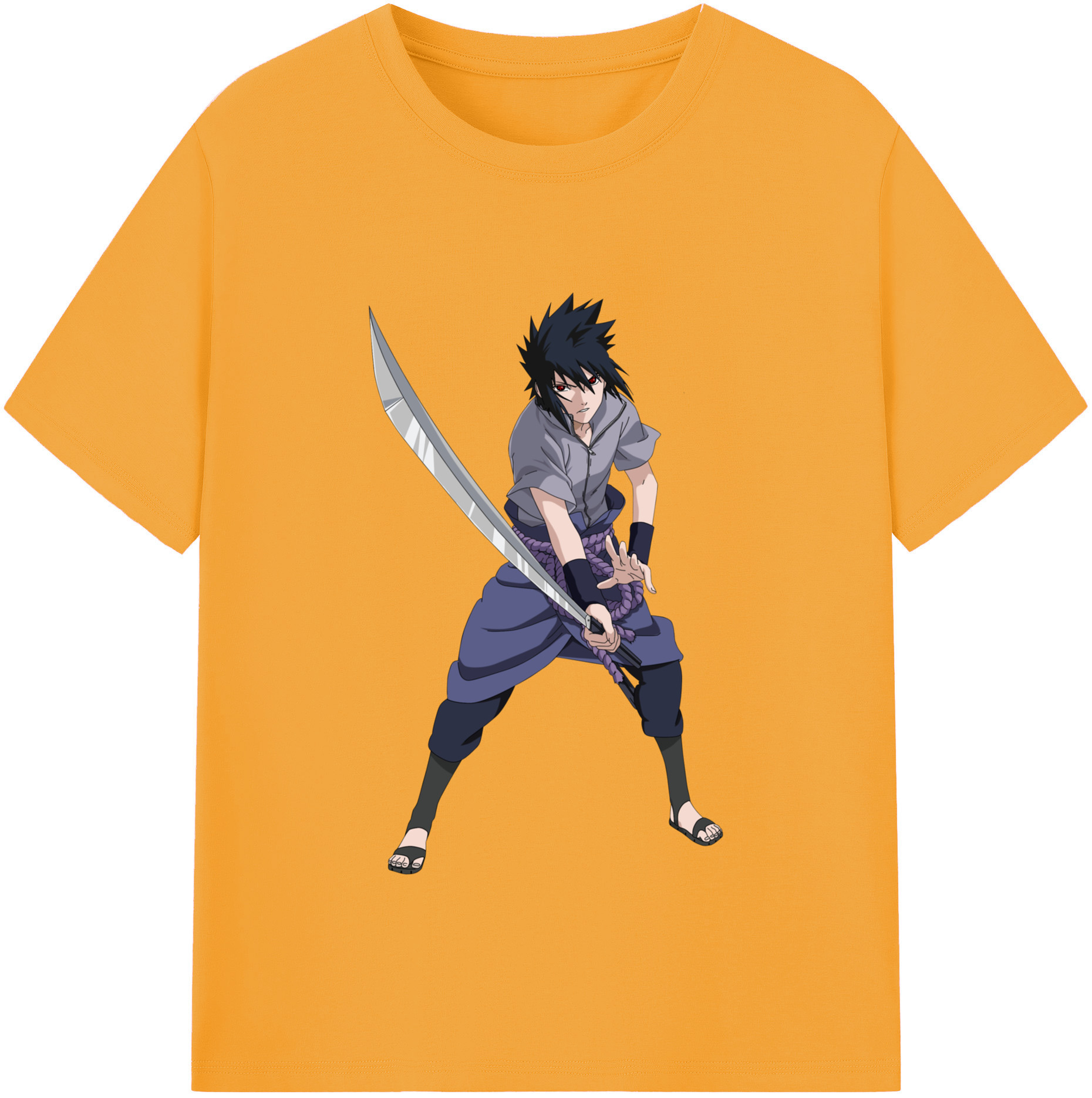 （画像用） NARUTO -ナルト- うちは サスケ Uchiha Sasuke レディースカジュアルプリントTシャツ（綿100％）