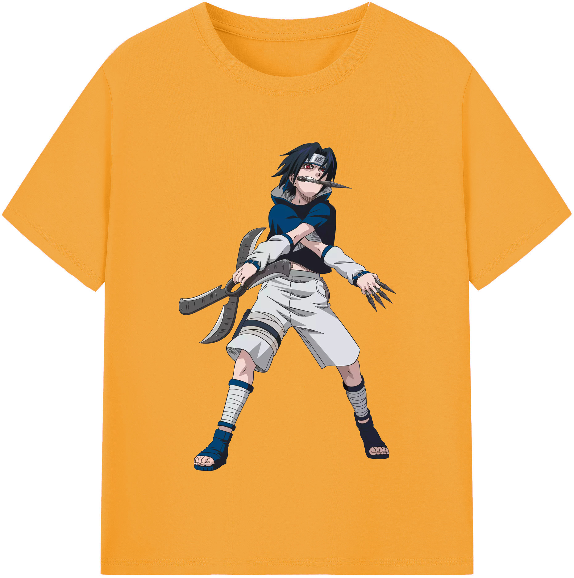 （画像用） NARUTO -ナルト- うちは サスケ Uchiha Sasuke レディースカジュアルプリントTシャツ（綿100％）