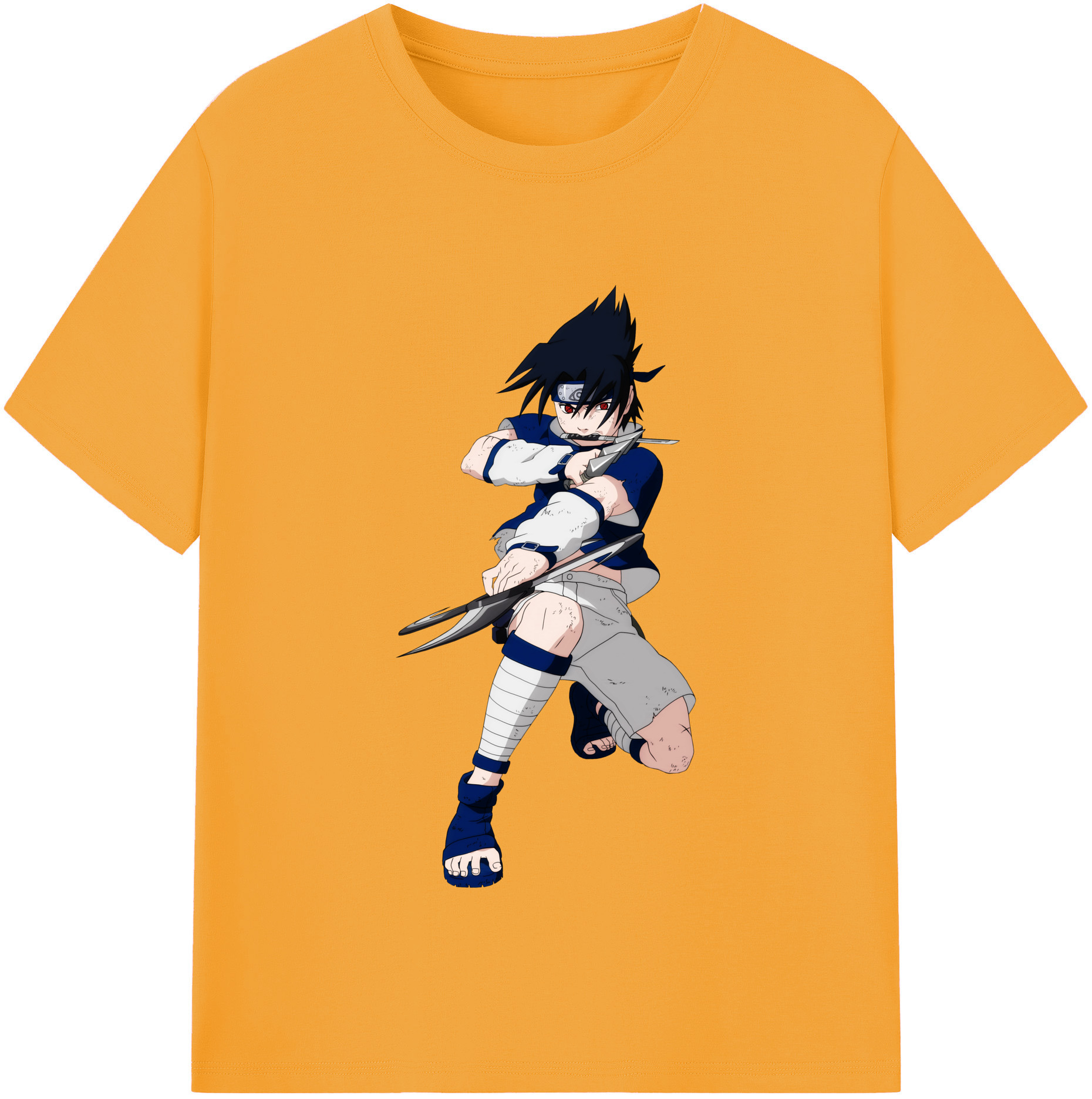 （画像用） NARUTO -ナルト- うちは サスケ Uchiha Sasuke レディースカジュアルプリントTシャツ（綿100％）