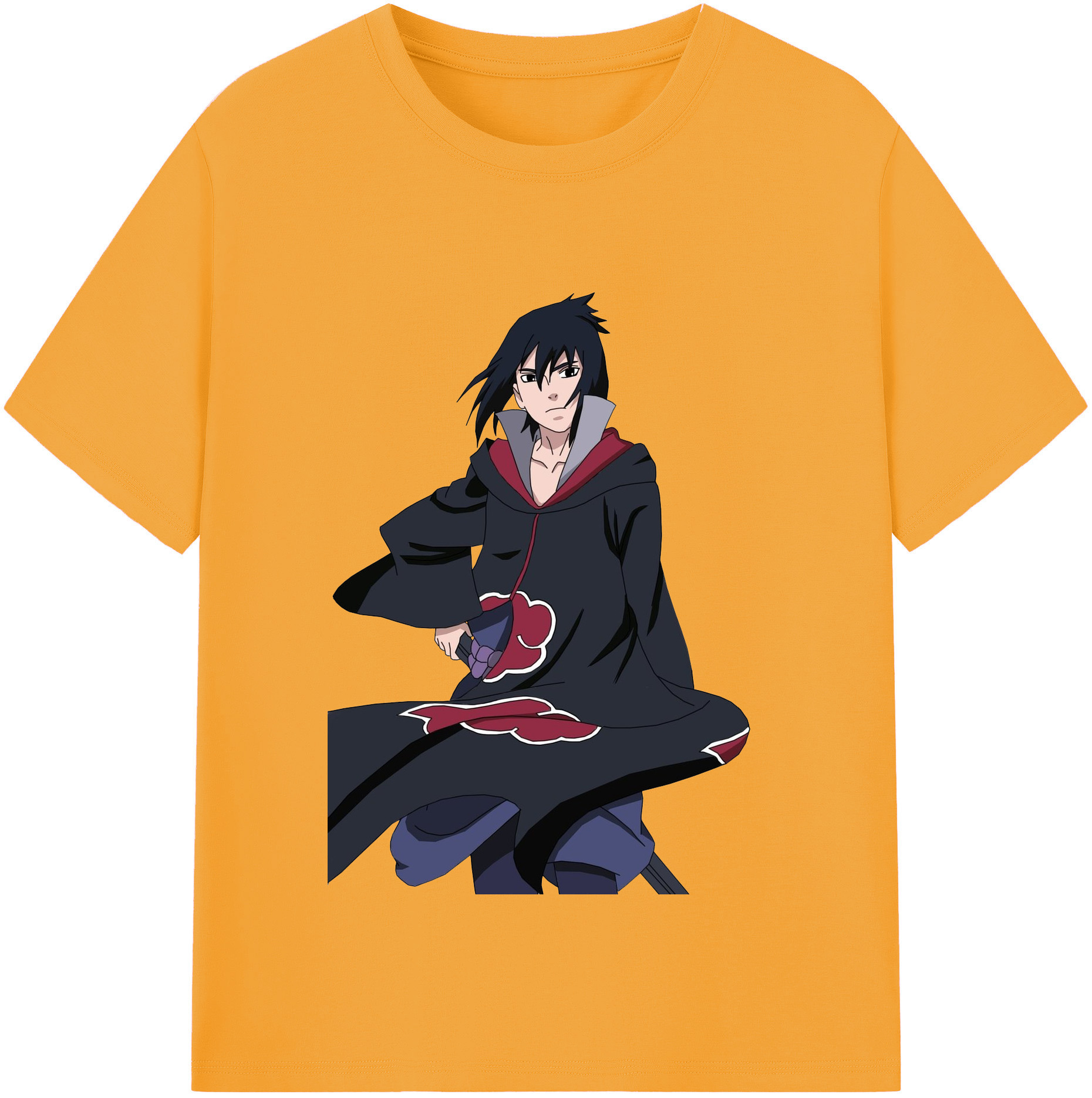 （画像用） NARUTO -ナルト- うちは サスケ Uchiha Sasuke レディースカジュアルプリントTシャツ（綿100％）