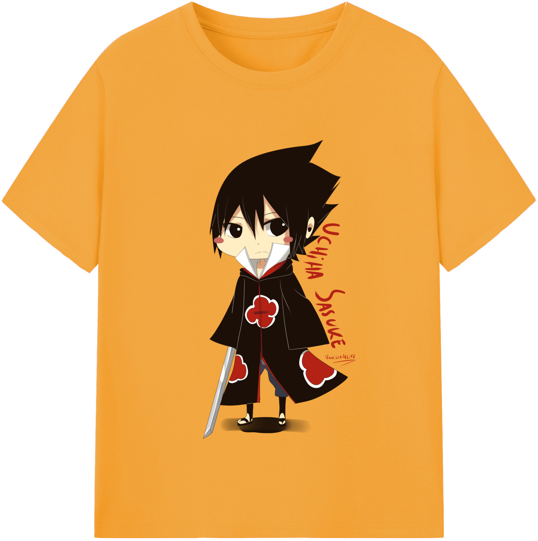 （画像用） NARUTO -ナルト- うちは サスケ Uchiha Sasuke レディースカジュアルプリントTシャツ（綿100％）