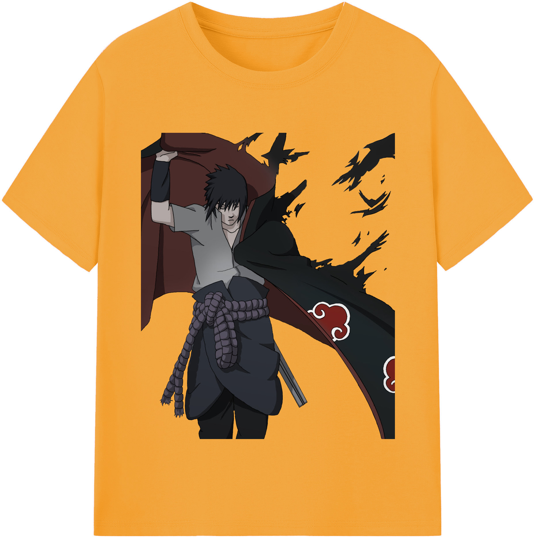 （画像用） NARUTO -ナルト- うちは サスケ Uchiha Sasuke レディースカジュアルプリントTシャツ（綿100％）