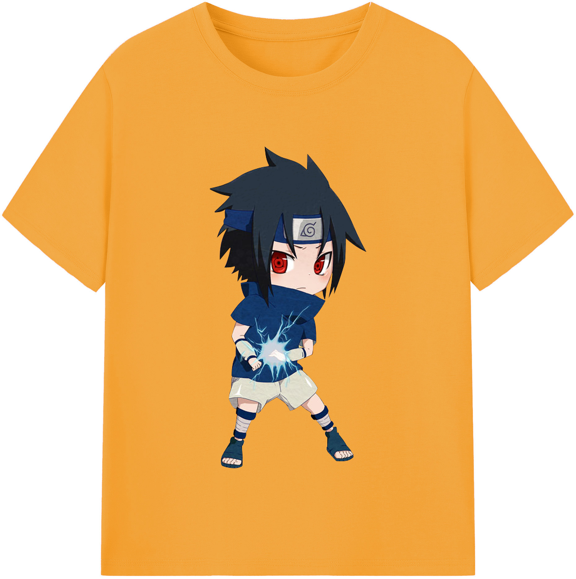 （画像用） NARUTO -ナルト- うちは サスケ Uchiha Sasuke レディースカジュアルプリントTシャツ（綿100％）