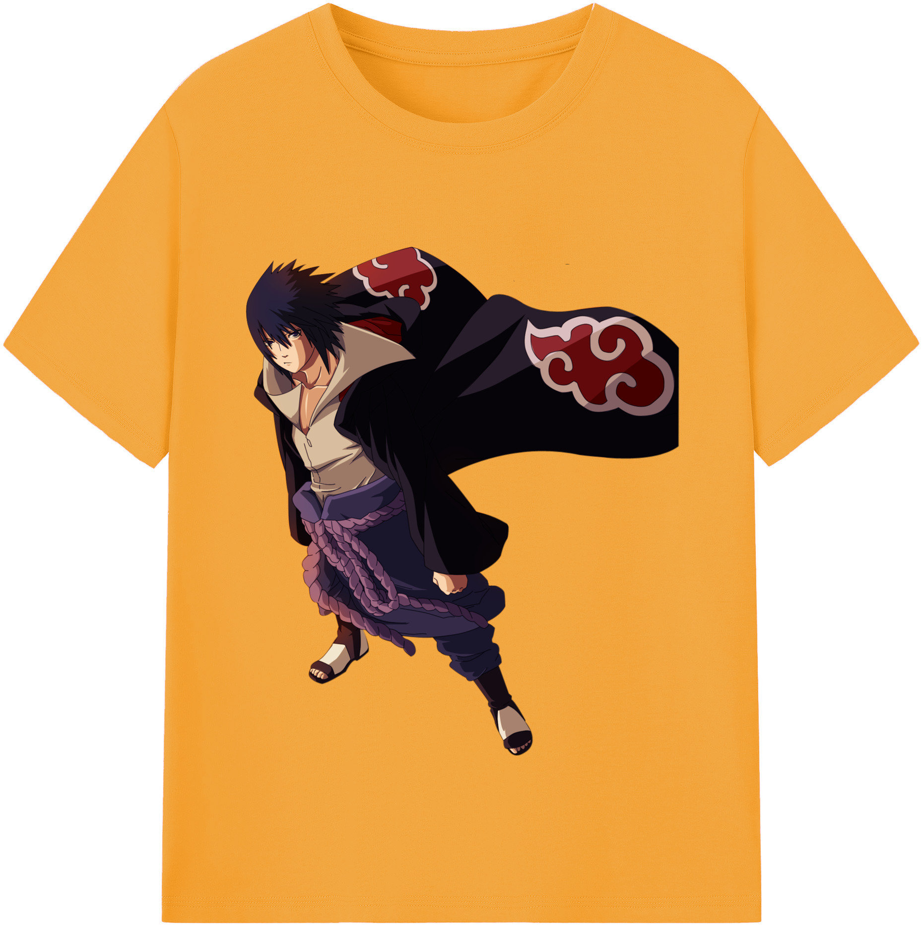 （画像用） NARUTO -ナルト- うちは サスケ Uchiha Sasuke レディースカジュアルプリントTシャツ（綿100％）