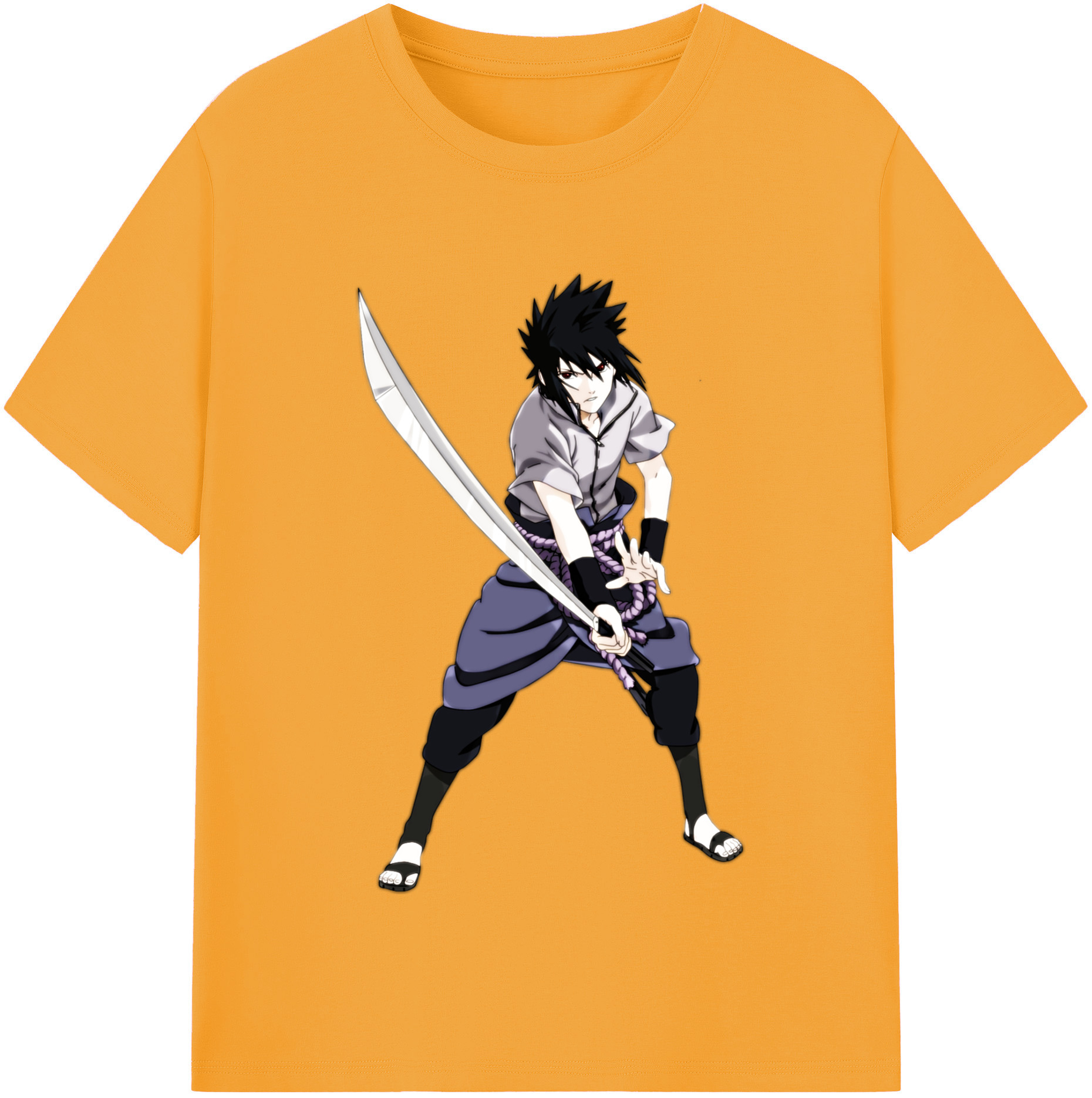 （画像用） NARUTO -ナルト- うちは サスケ Uchiha Sasuke レディースカジュアルプリントTシャツ（綿100％）