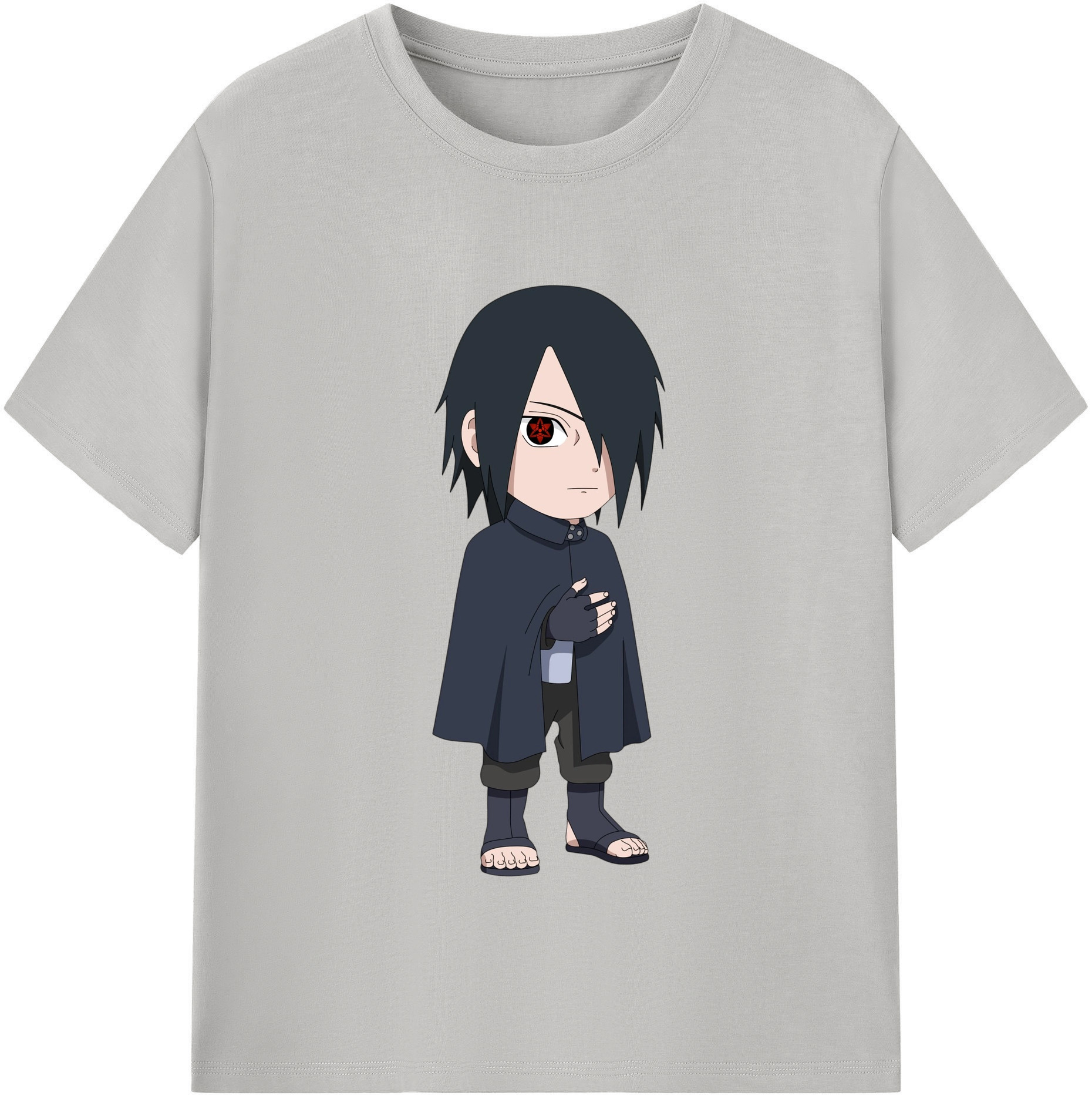 （画像用） NARUTO -ナルト- うちは サスケ Uchiha Sasuke レディースカジュアルプリントTシャツ（綿100％）