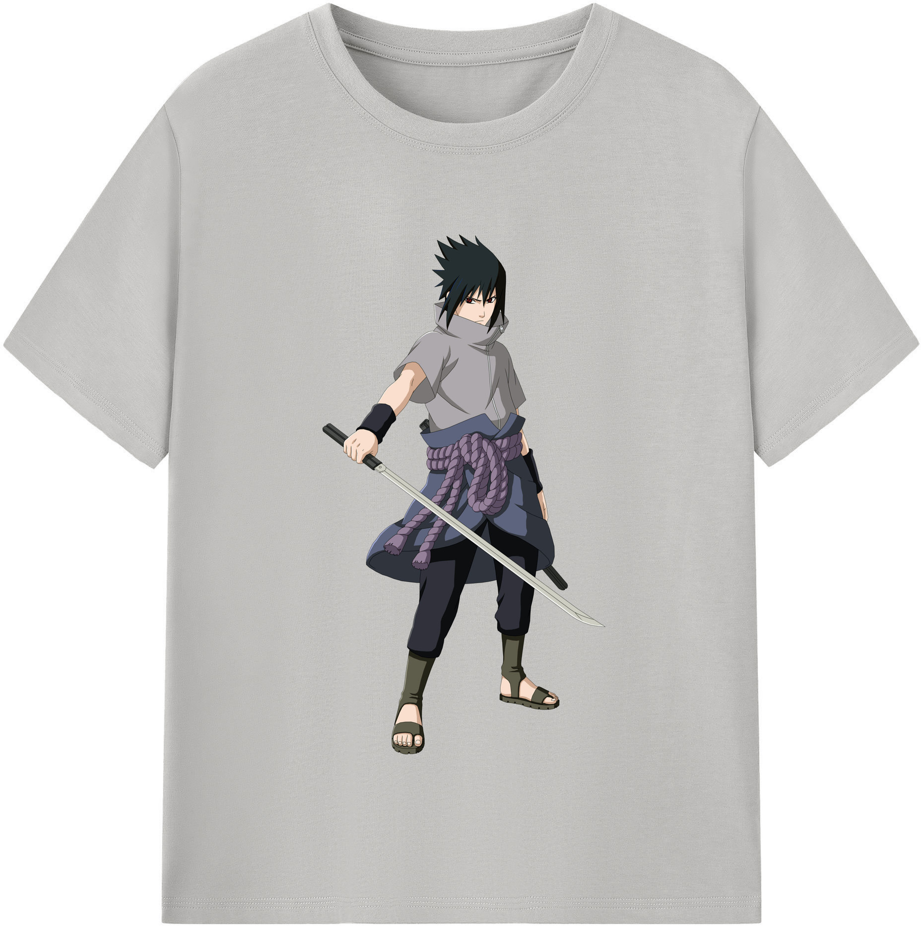 （画像用） NARUTO -ナルト- うちは サスケ Uchiha Sasuke レディースカジュアルプリントTシャツ（綿100％）