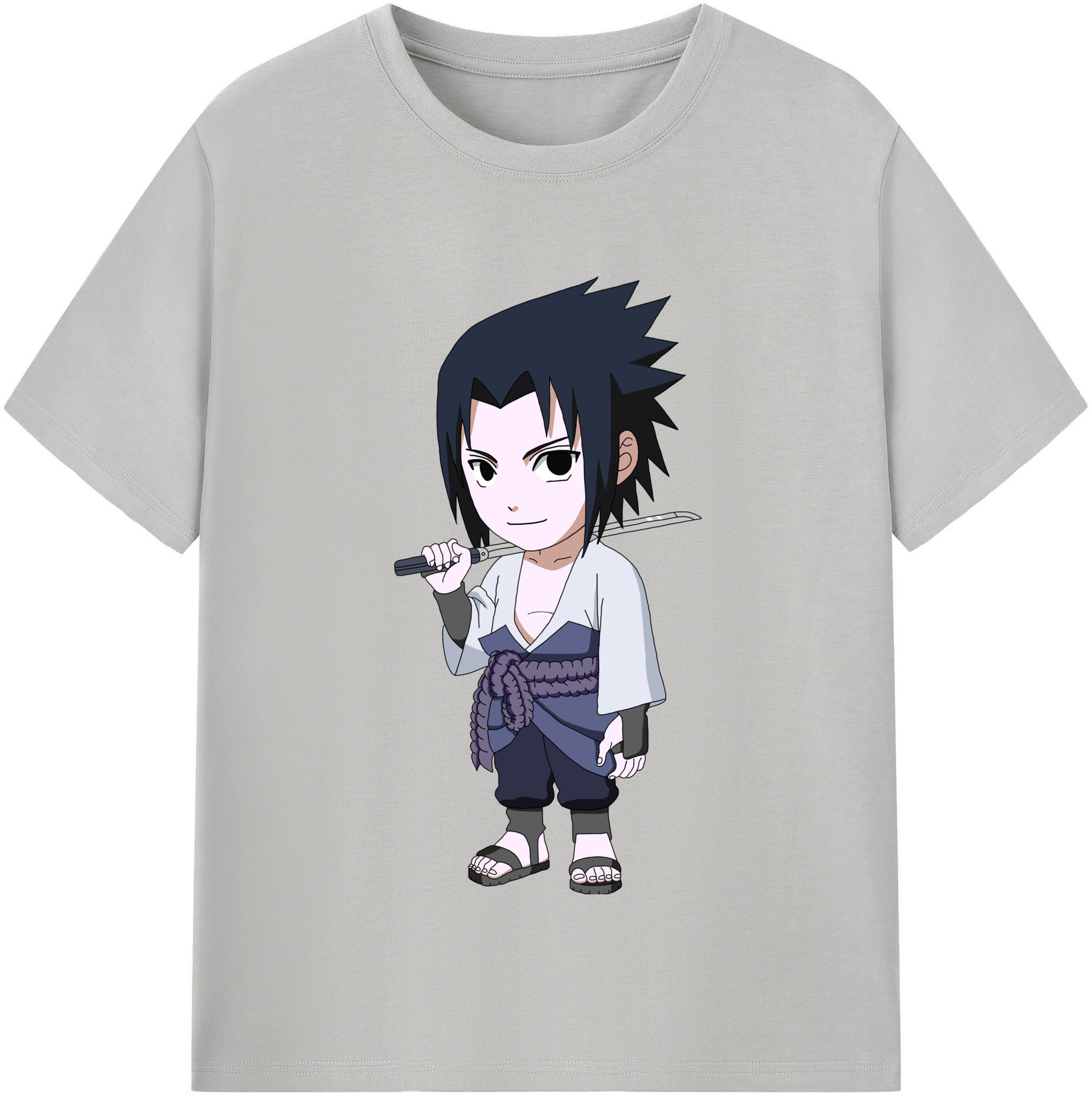 （画像用） NARUTO -ナルト- うちは サスケ Uchiha Sasuke レディースカジュアルプリントTシャツ（綿100％）