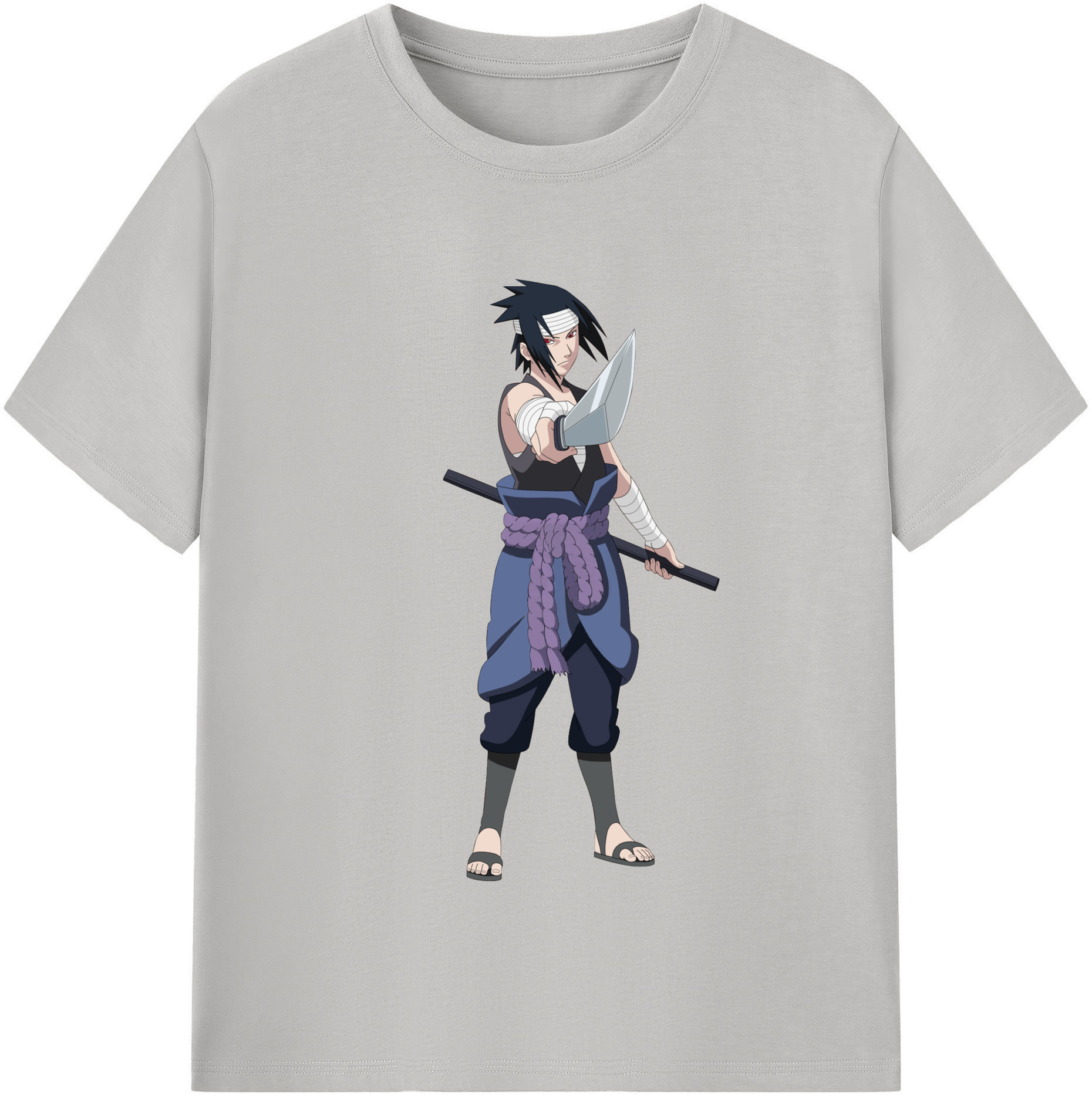（画像用） NARUTO -ナルト- うちは サスケ Uchiha Sasuke レディースカジュアルプリントTシャツ（綿100％）